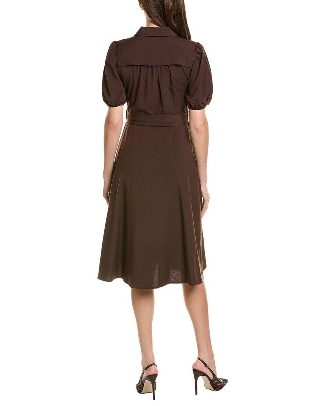 Sharagano Brown Short Sleeve Shirtdress