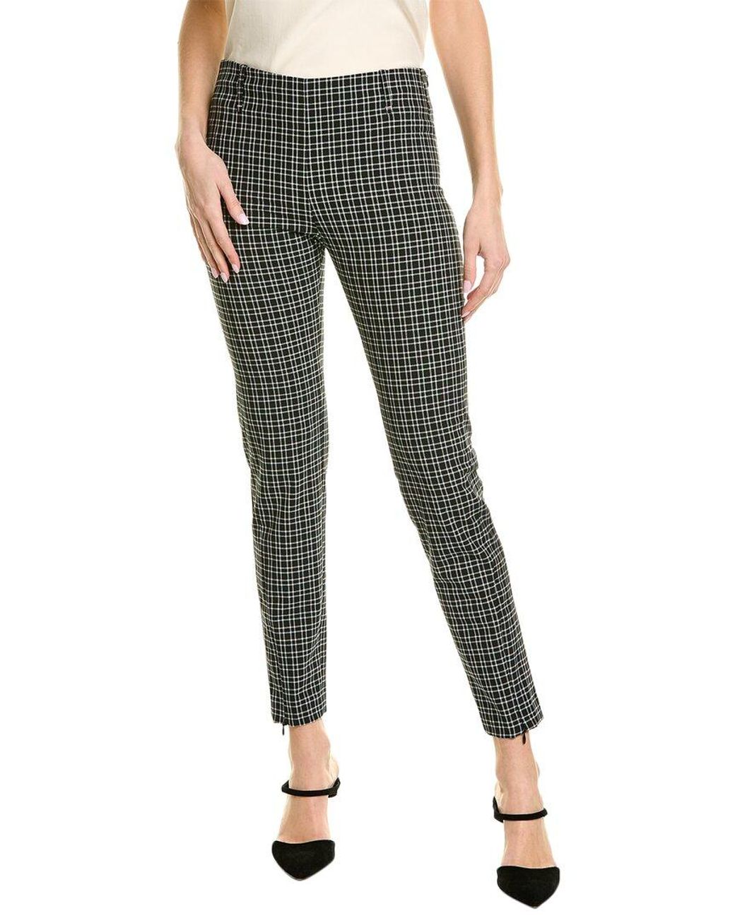 Pink Tartan Black Check Wool-Blend Blazer Pant