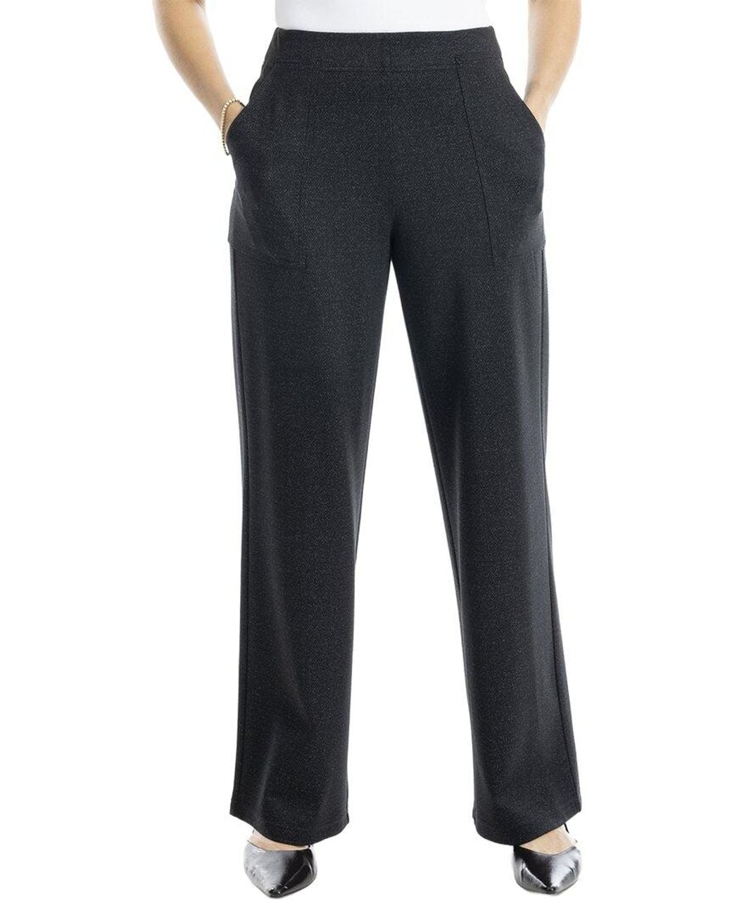Max Studio Blue Easy Wide Leg Ponte Pant