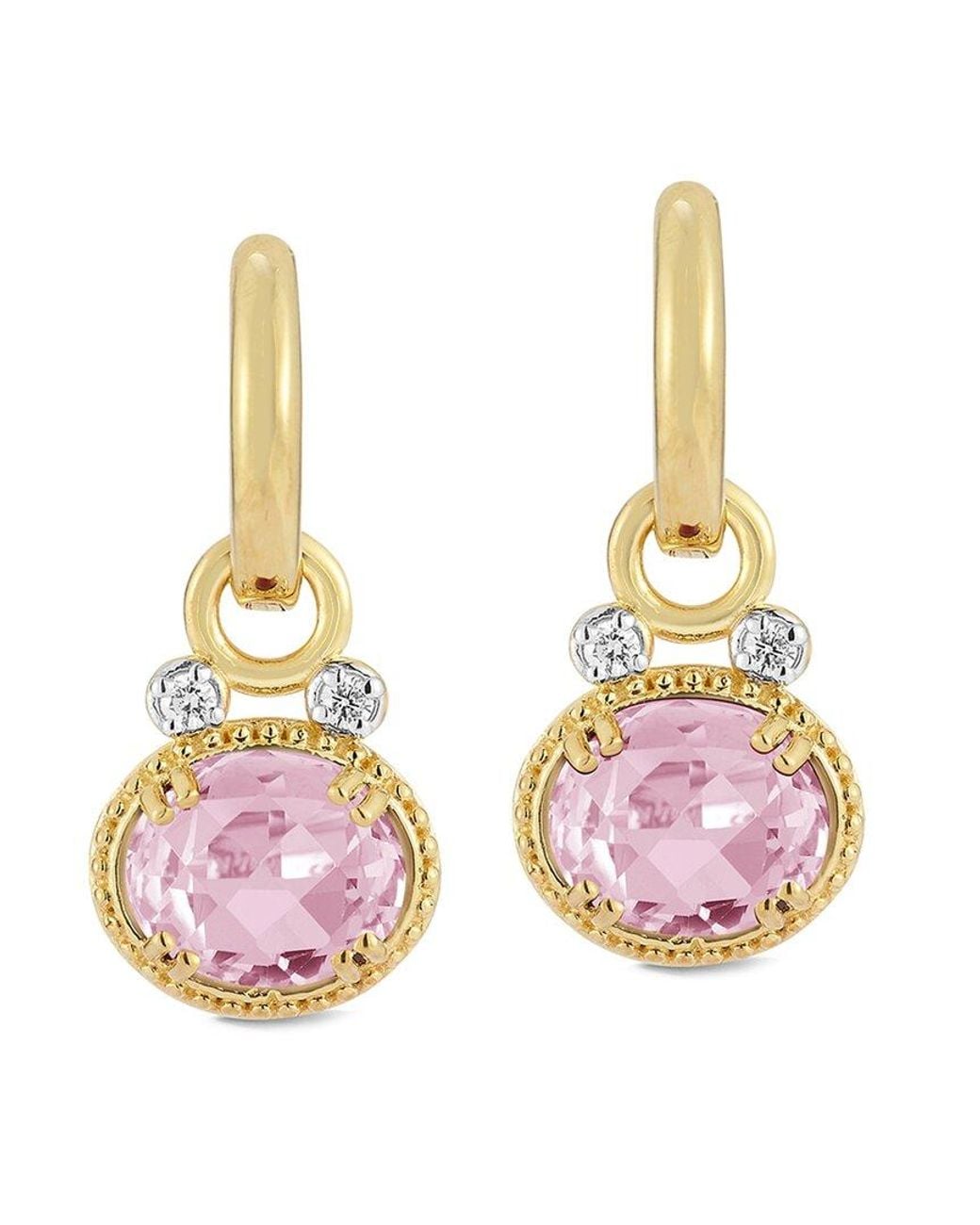 Reiss Pink 14k 5.00 Ct. Tw. Diamond & Rose Quartz Earrings