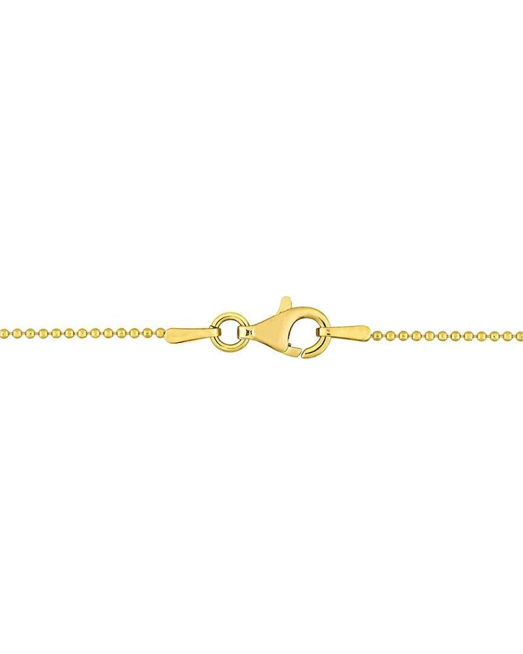 Italian Silver White 18K Over Ball Chain Bracelet