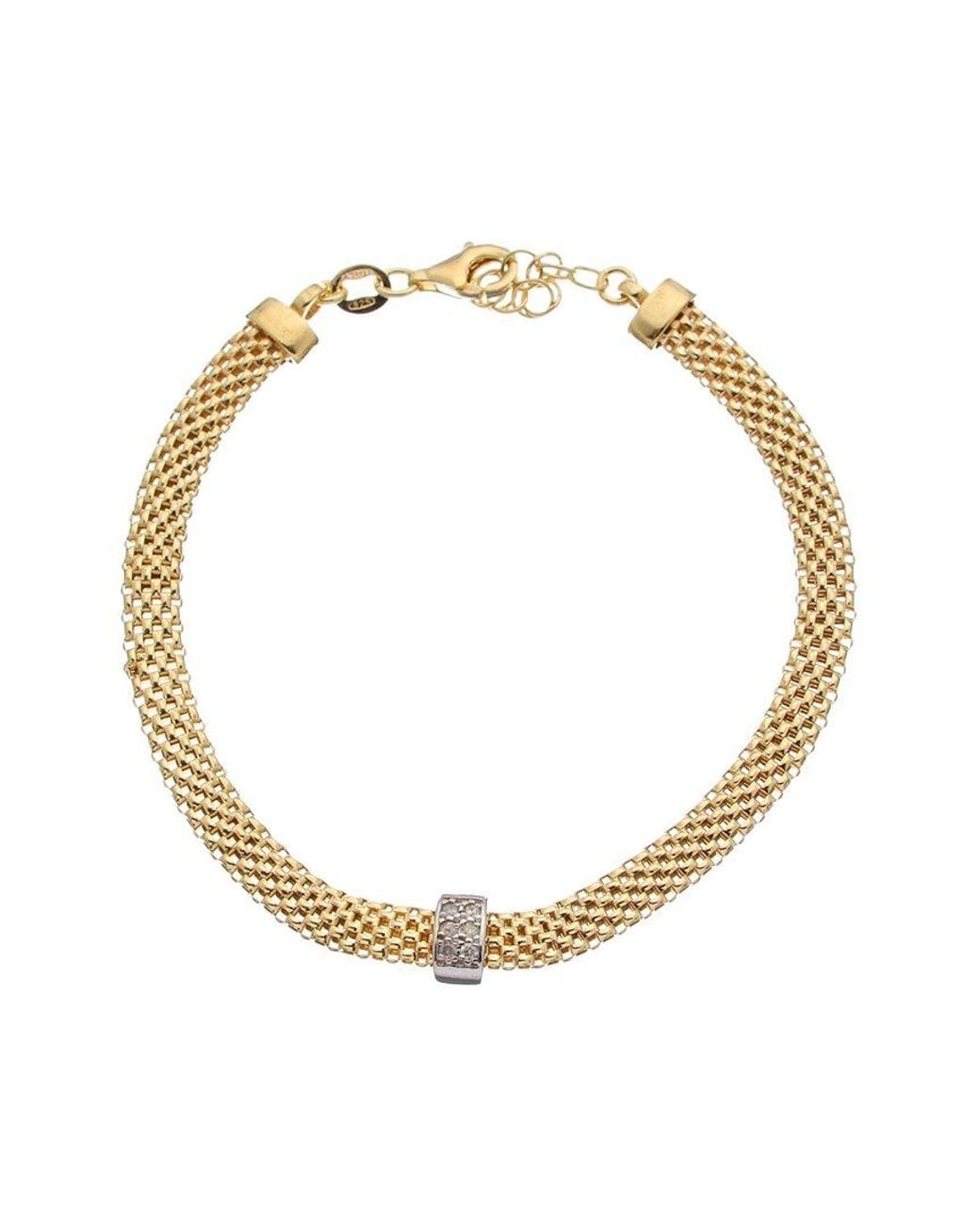 Meshmerise Metallic 18K Over 0.06 Ct. Tw. Diamond Bracelet