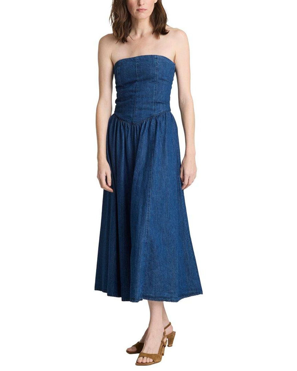 Kenneth Cole Blue Strapless Boustier Dress