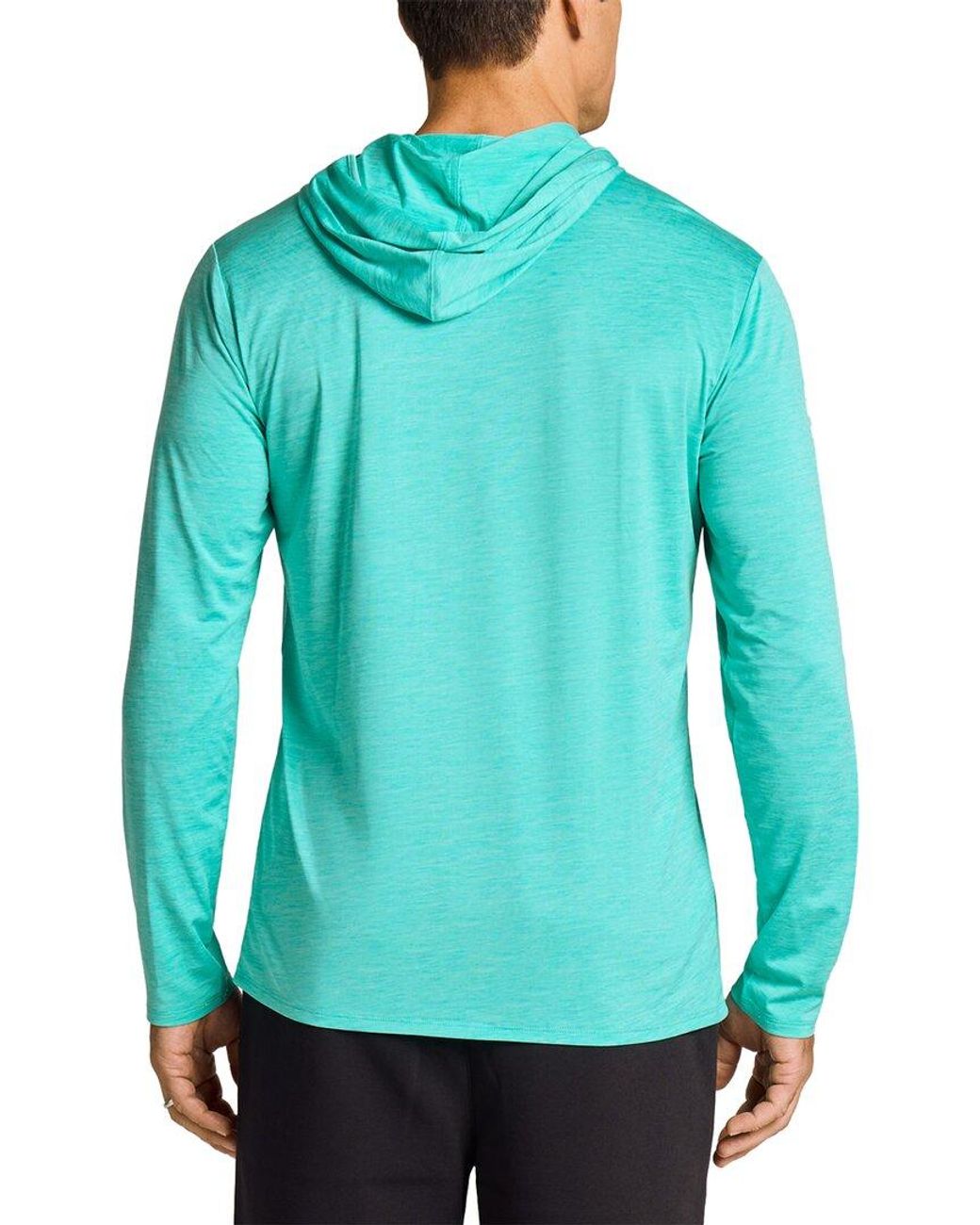 Life Is Good. Blue Hooded Sun Crusher T-Shirt for men