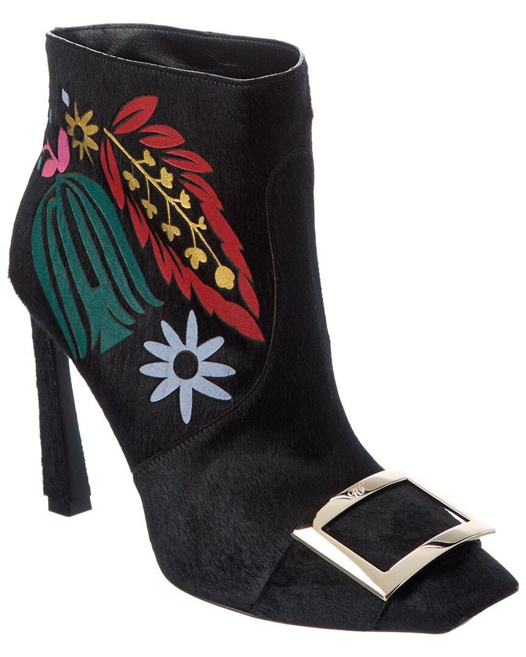 Roger Vivier Black Haircalf Bootie