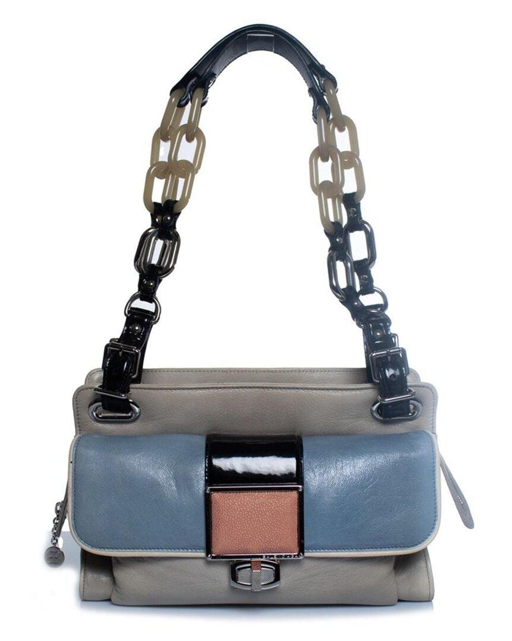 Balenciaga Blue Leather Stingray Cherche Chain Shoulder Bag (Authentic Pre- Loved)