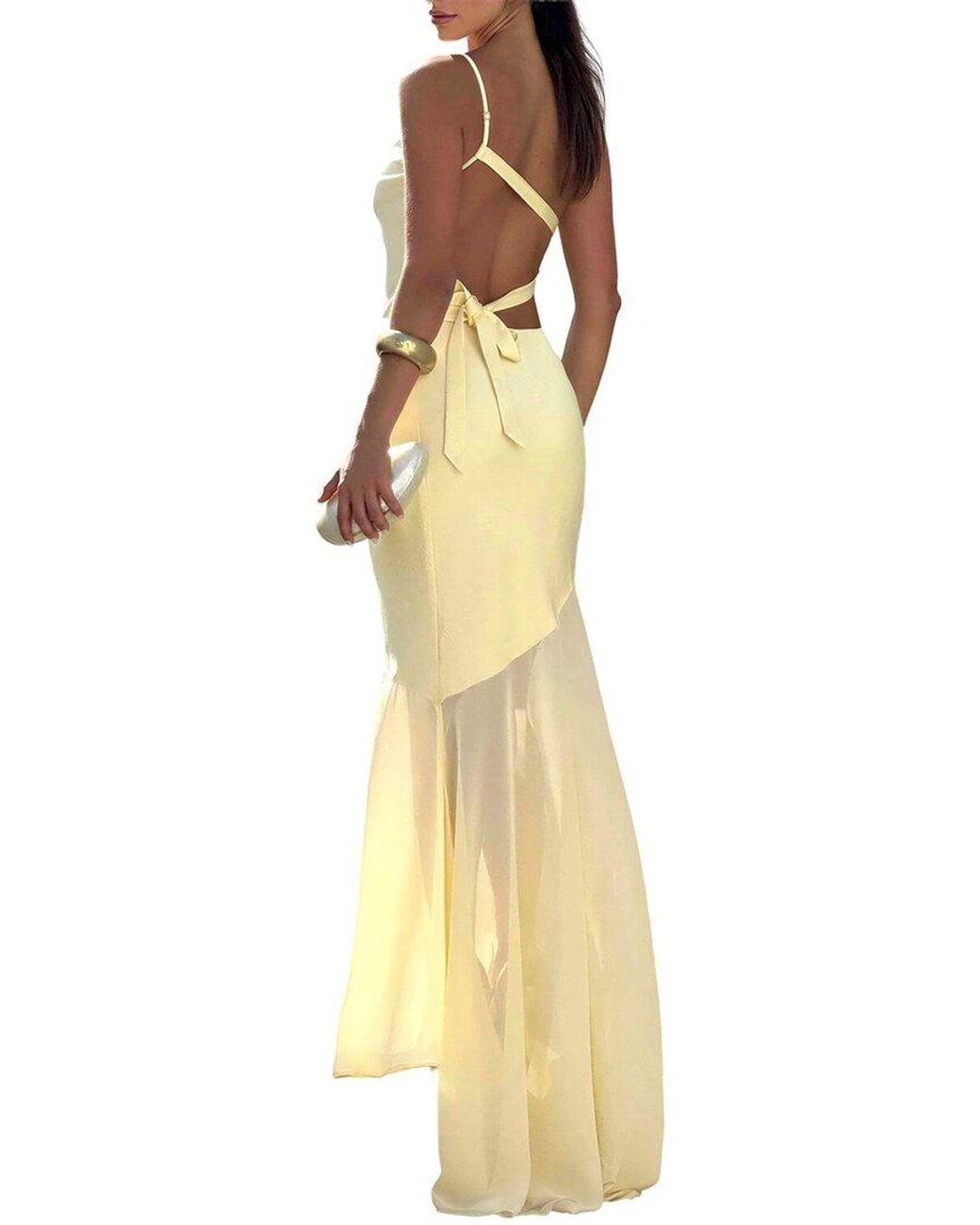 Dilireba Metallic One-Shoulder Maxi Dress
