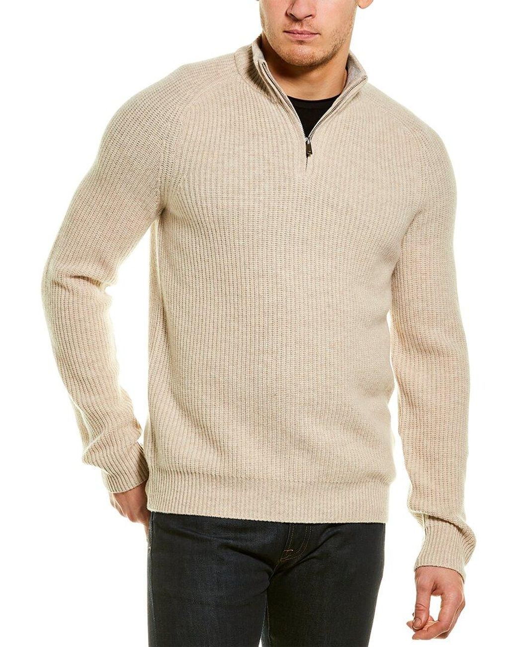 NAADAM Cashmere Quarter-zip Pullover in Beige (Natural) for Men - Lyst