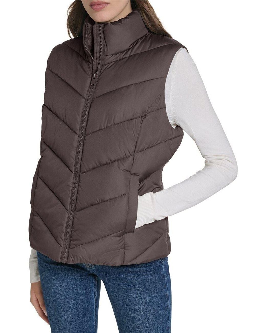 Cole Haan Brown Puffer Vest Jacket