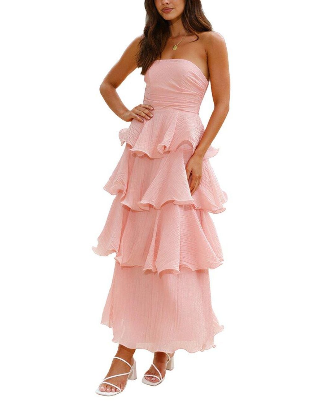 LEON GORI Pink Maxi Dress