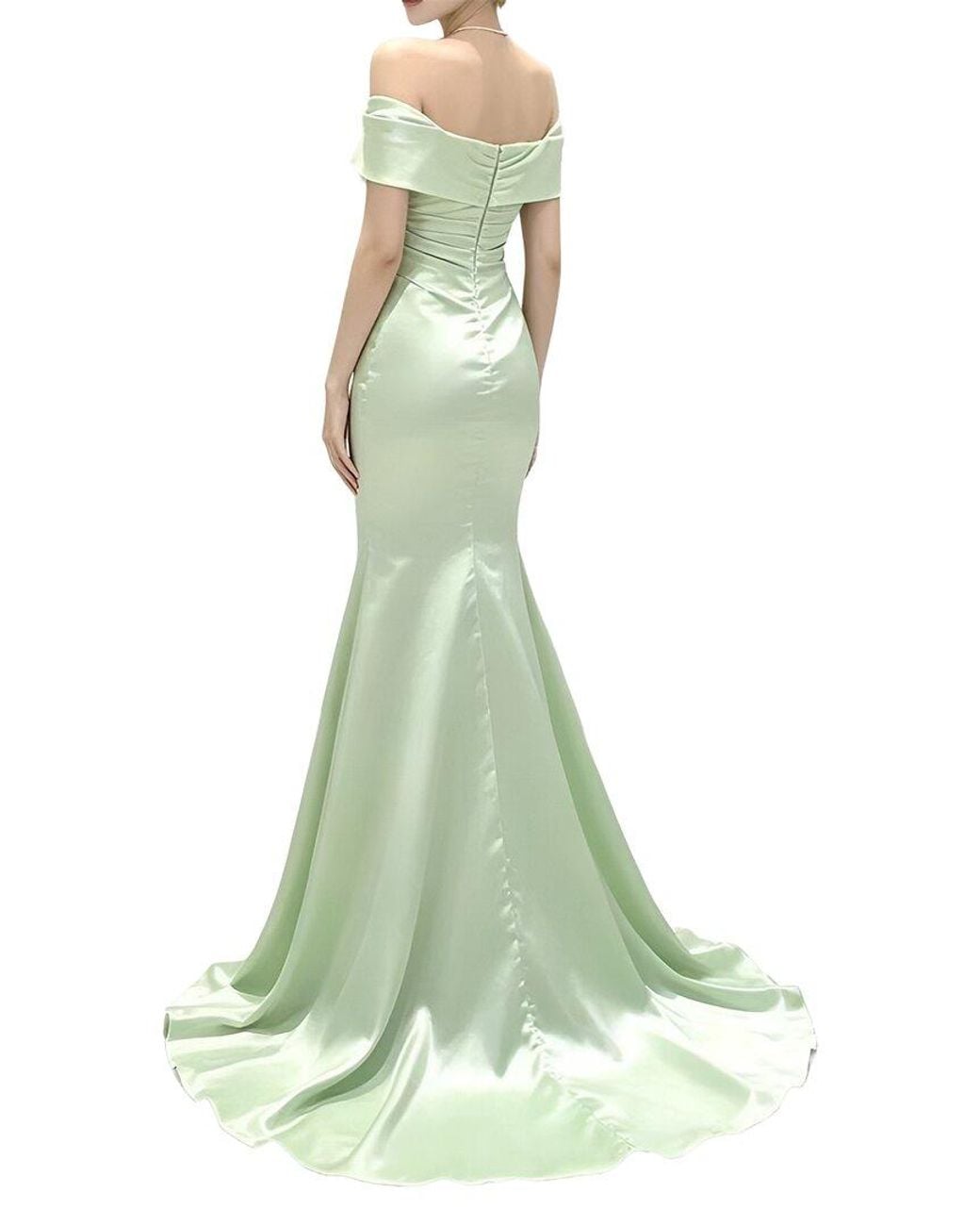 Linda Charm Green Off The Shoulder Maxi Dress