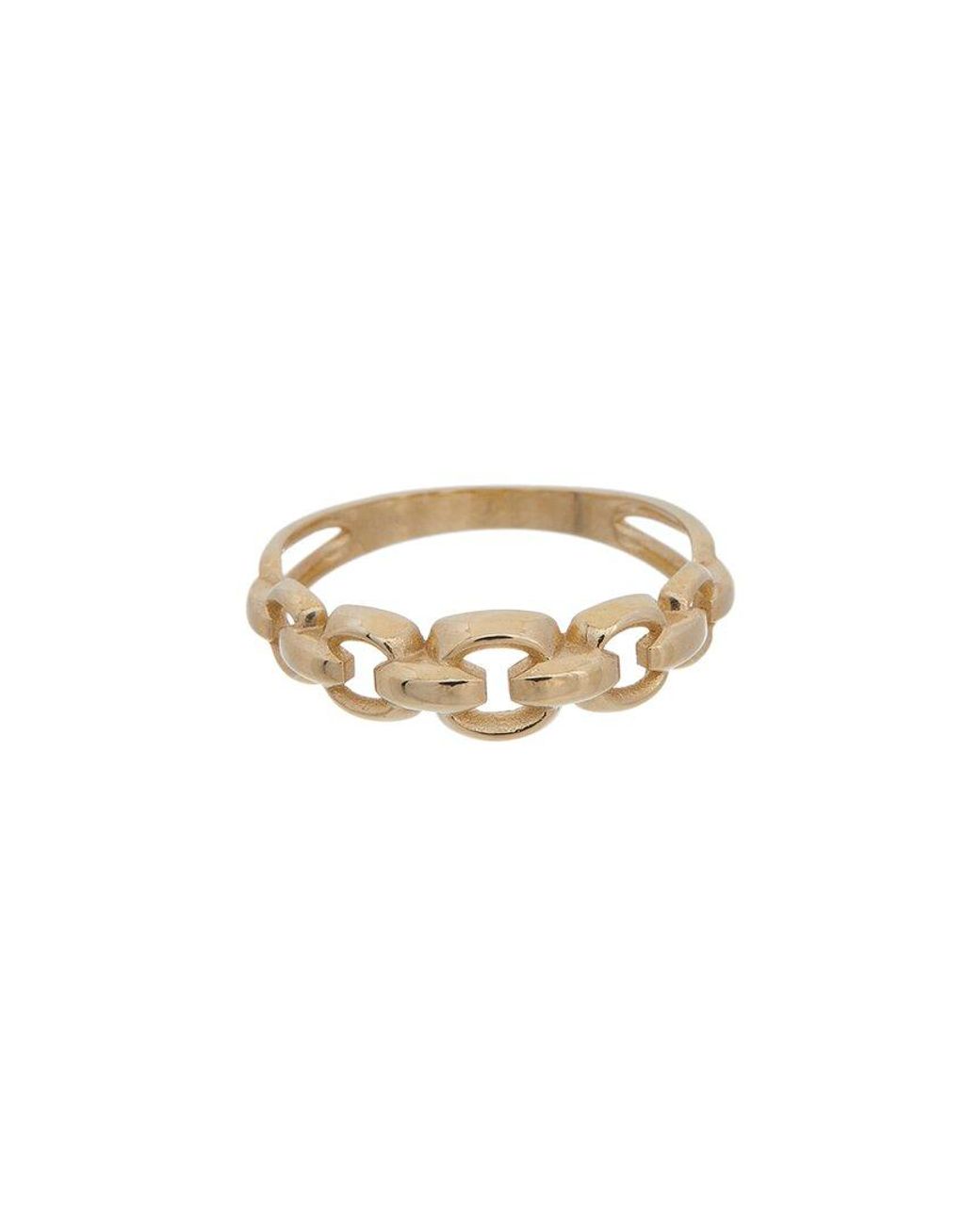 Italian Gold 14K 6Mm Graduated Rolo Chain Ring in White | Lyst