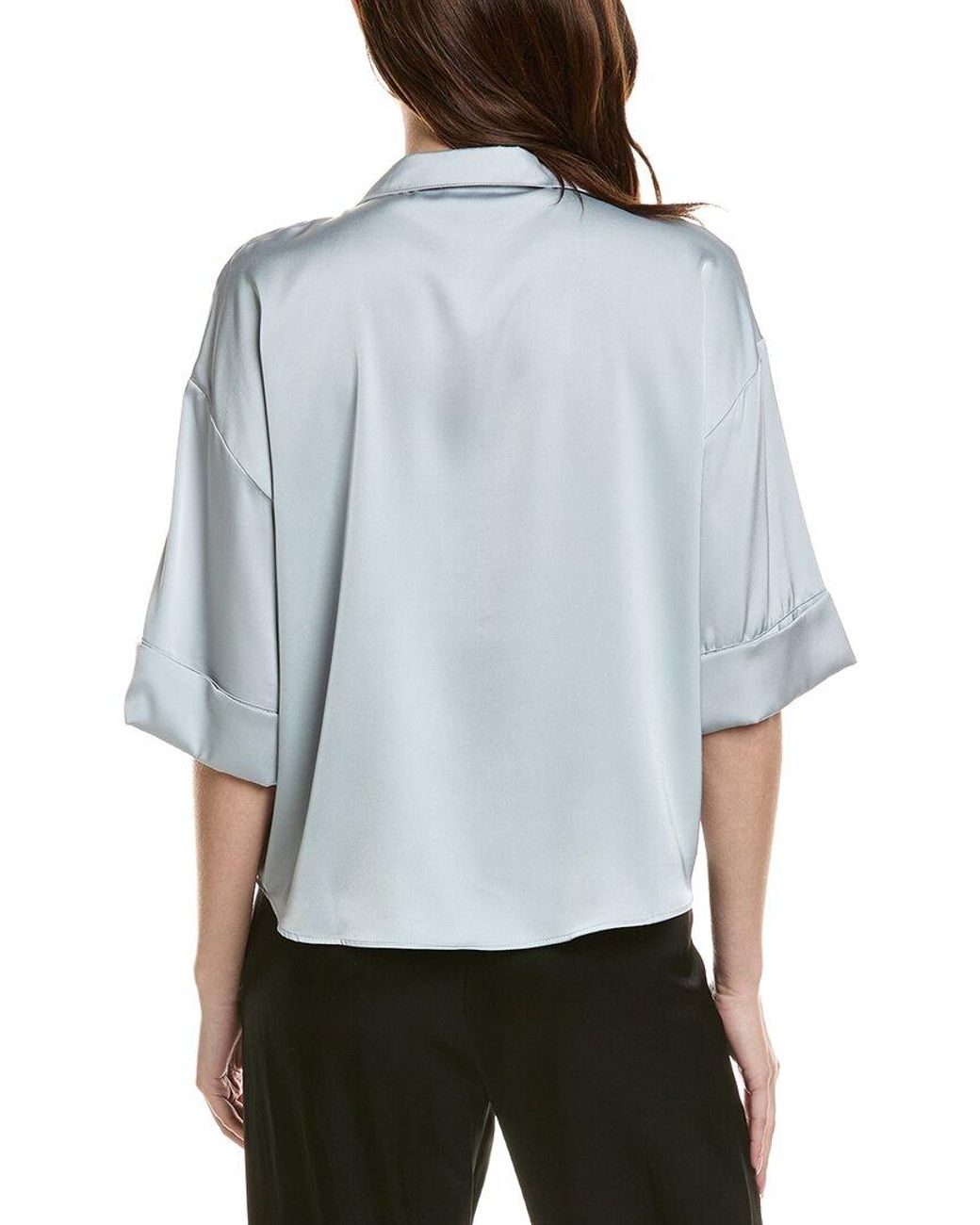 Cece Gray Drop Shoulder Boxy Top