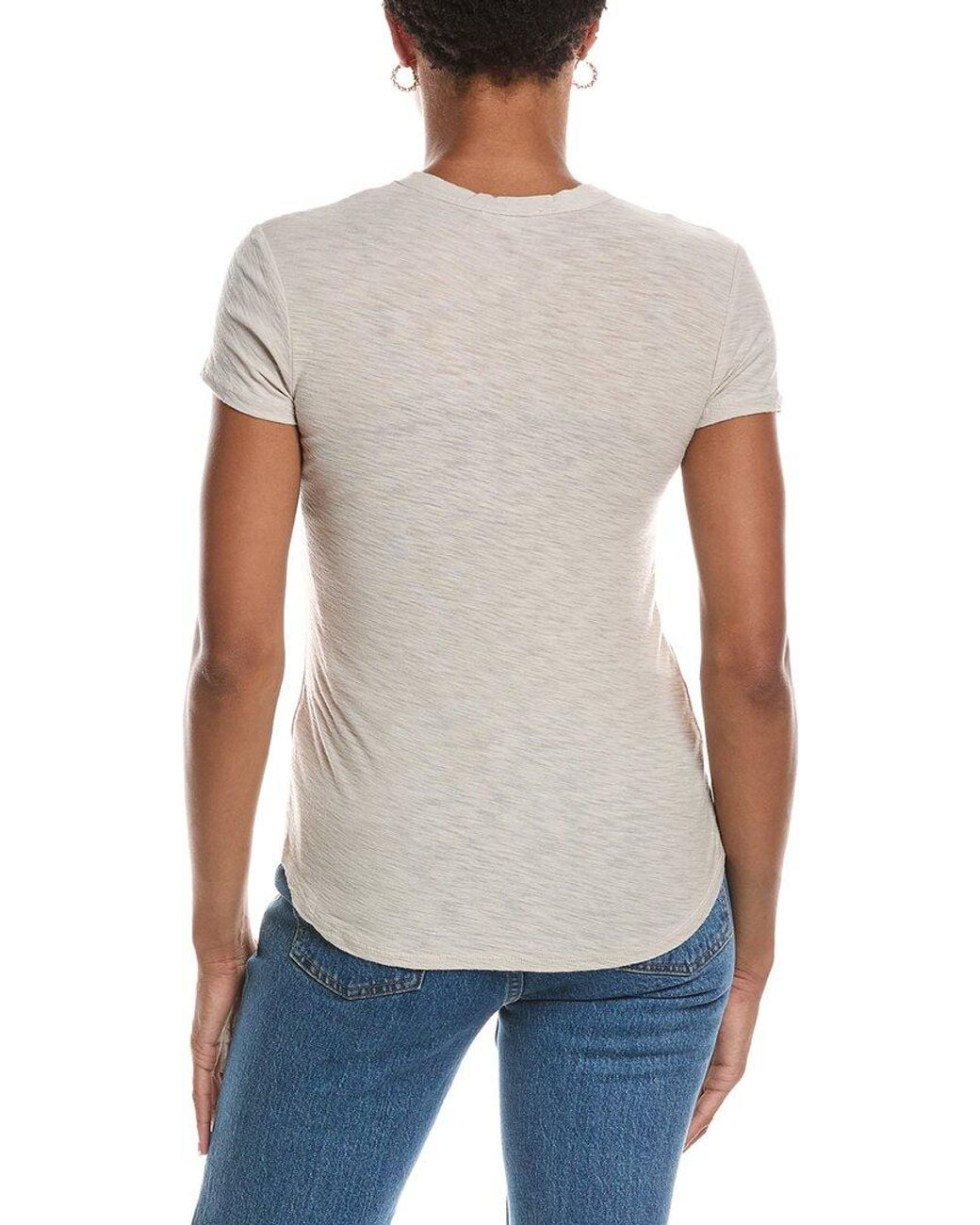James Perse White Sheer Slub Shirt