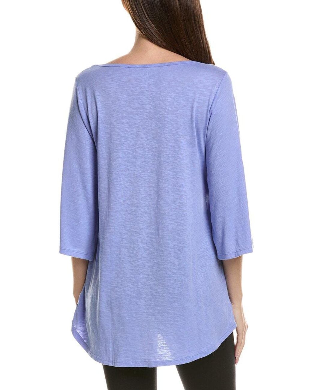 Hue Blue Shirred Bell-Sleeve Pajama T-Shirt