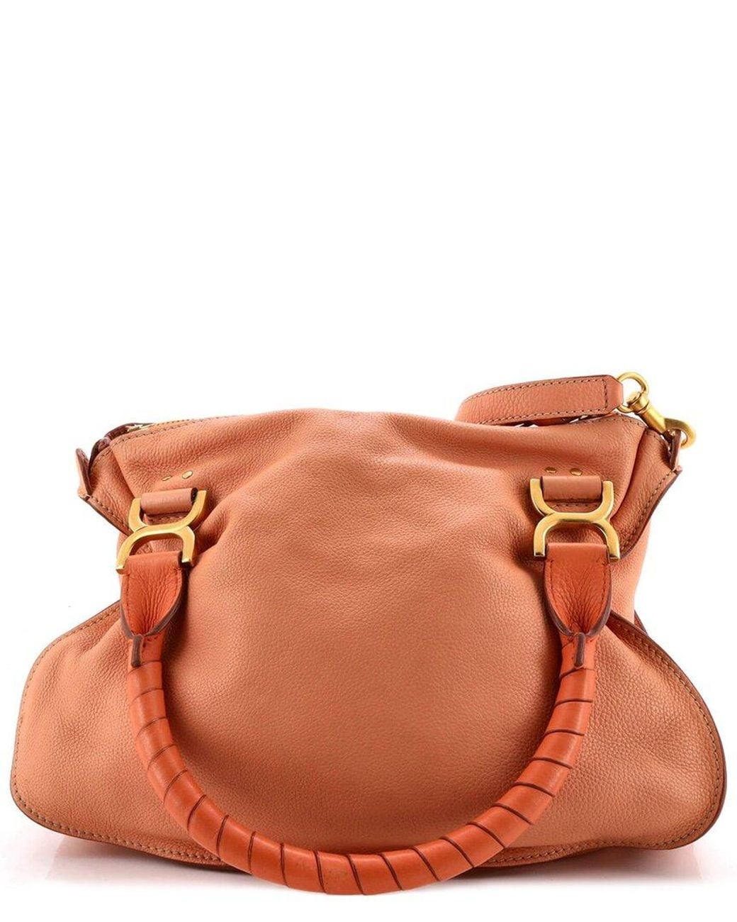 Chloé Orange Leather Marcie Satchel Medium (Authentic Pre-Loved)