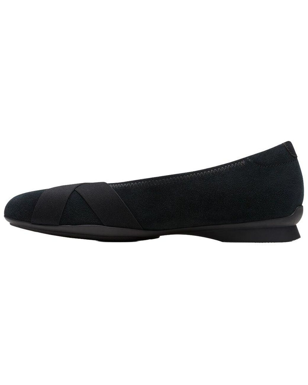 Clarks Black Jazmynn Gem Suede Ballet Flat