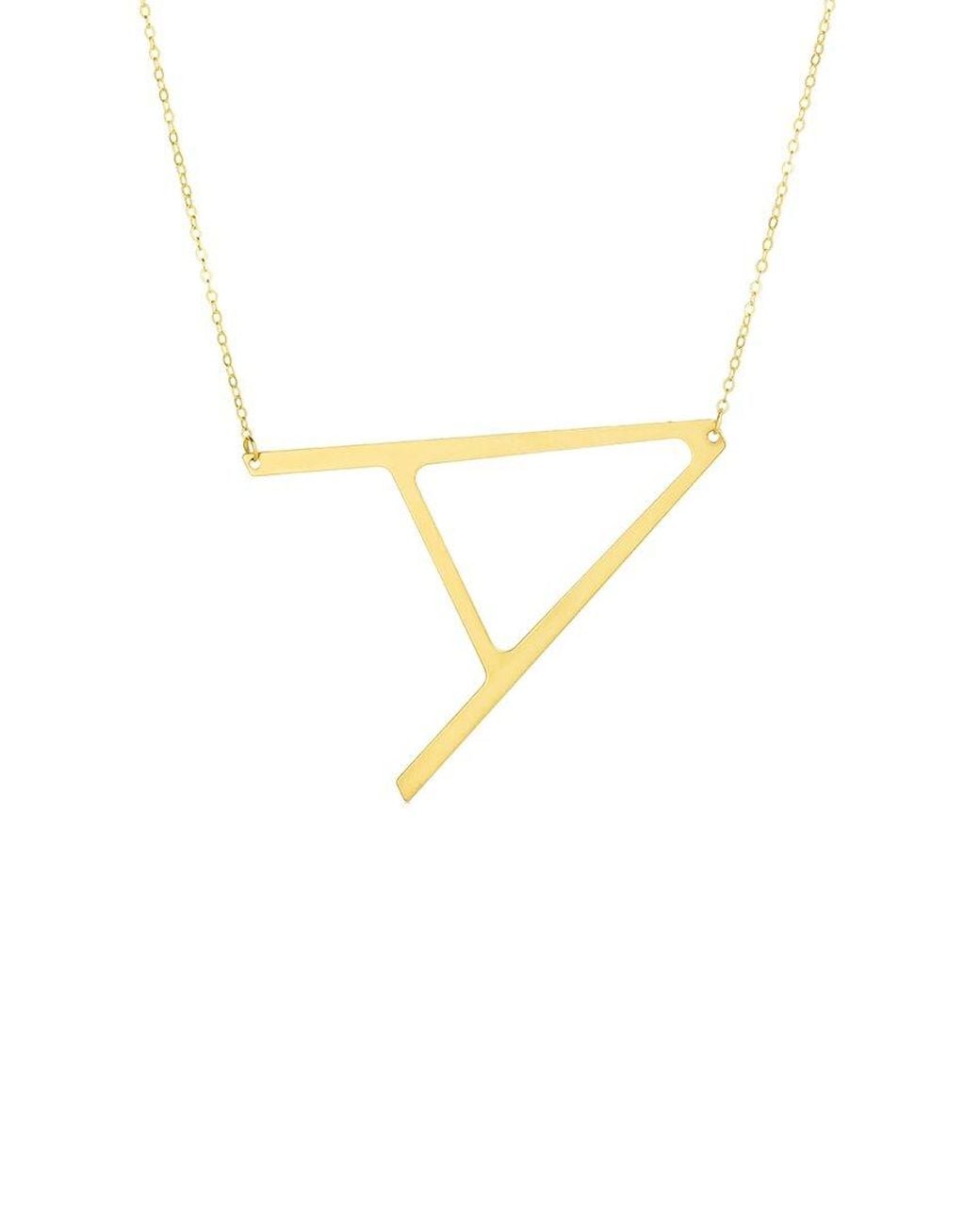 Italian Gold Metallic 14K Oversized Initial Necklace -Z)