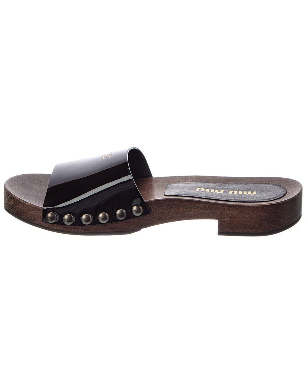 Miu Miu Black Leather Clog