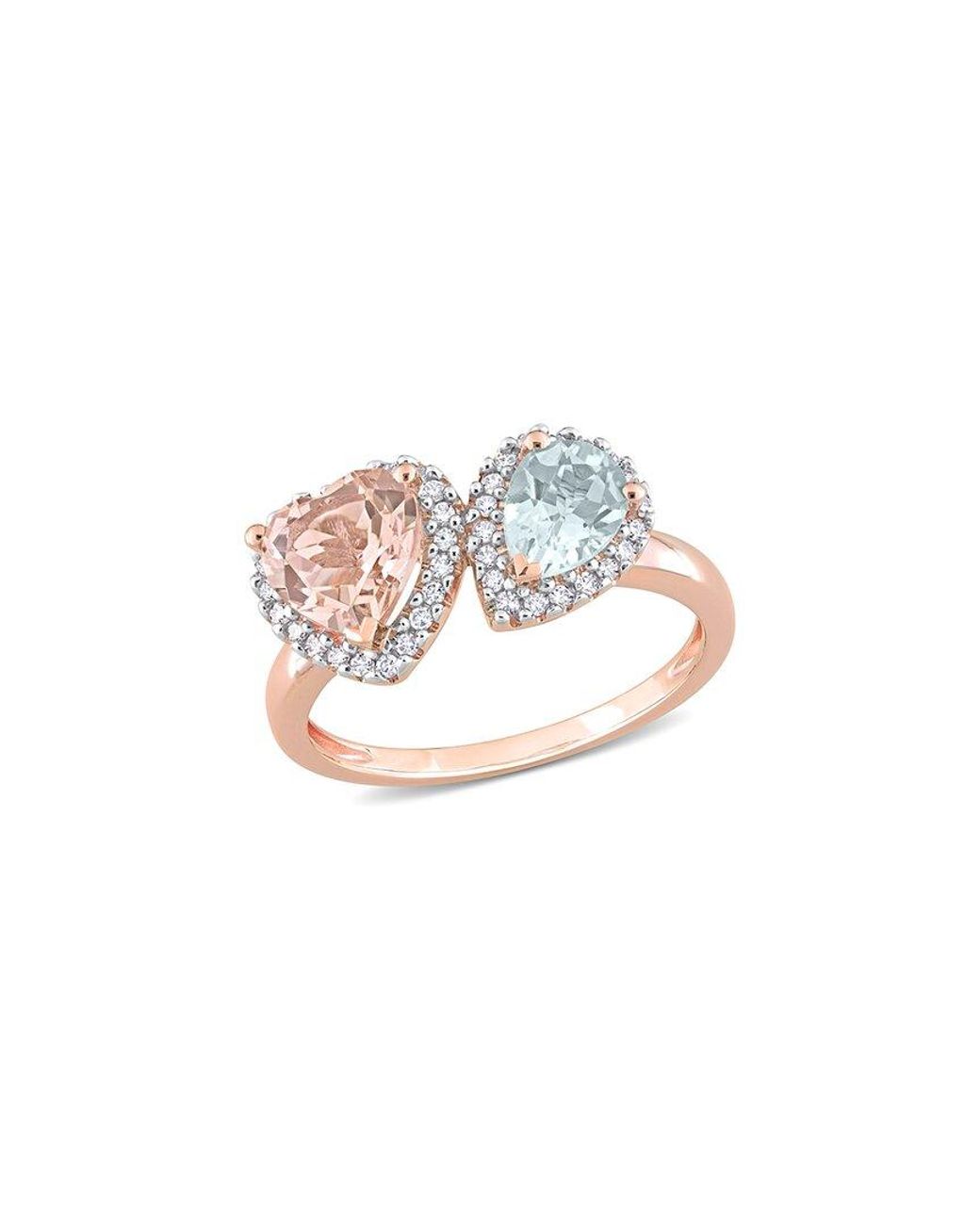Rina Limor White 14k Rose Gold 1.95 Ct. Tw. Diamond & Gemstone Ring