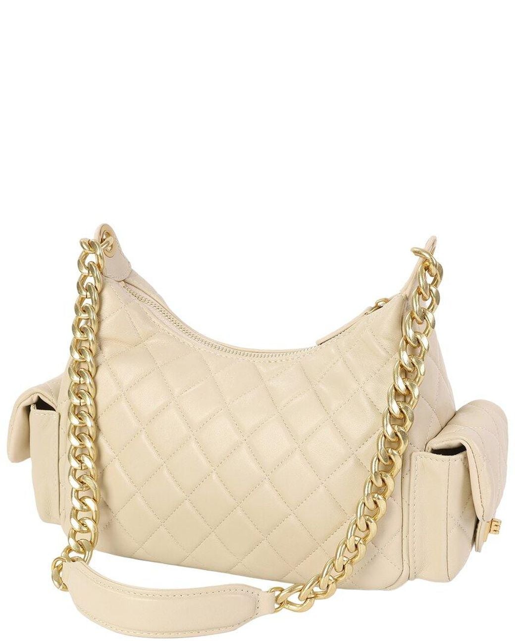 Tiffany & Fred Paris Natural Soft Quilted Leather Shoulder Bag