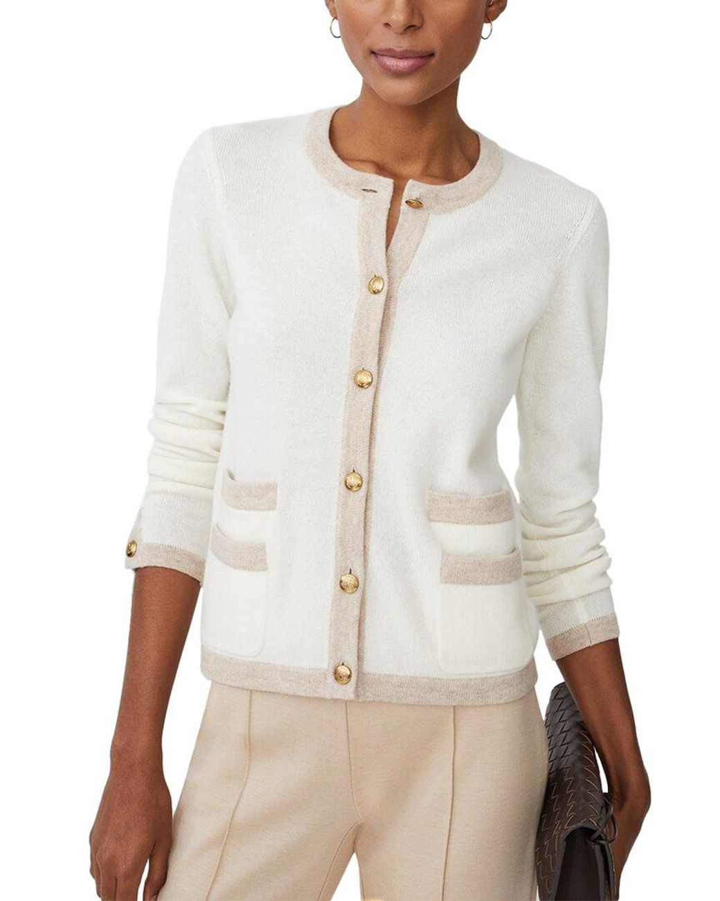 J.McLaughlin White Ainsley Cashmere Sweater