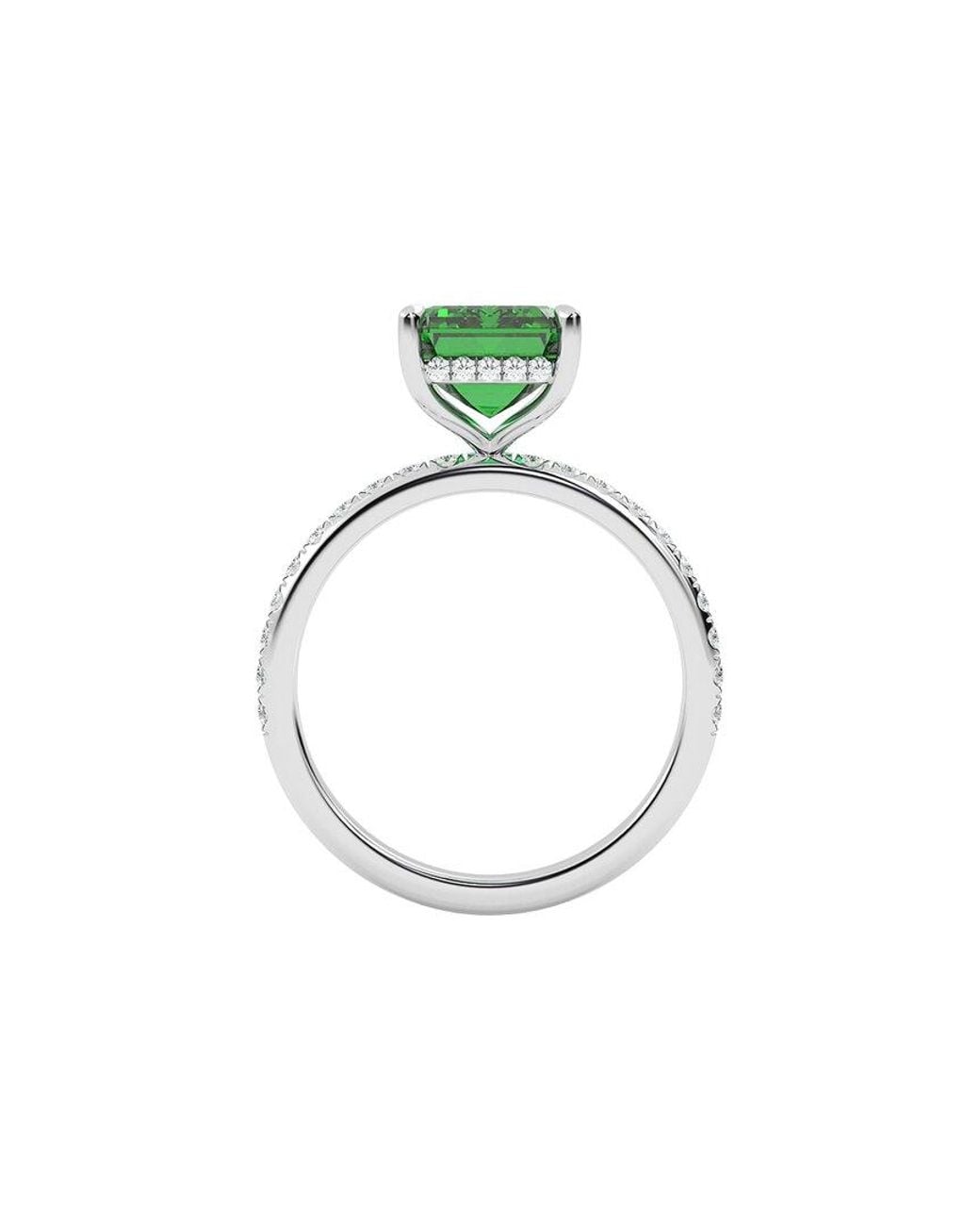 VOWE Green 14K 4.50 Ct. Tw. Lab-Grown Diamond & Lab-Grown Emerald Ring