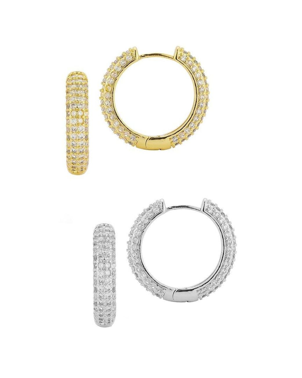 Glaze Jewelry Metallic 18k Plated Cz Earrings