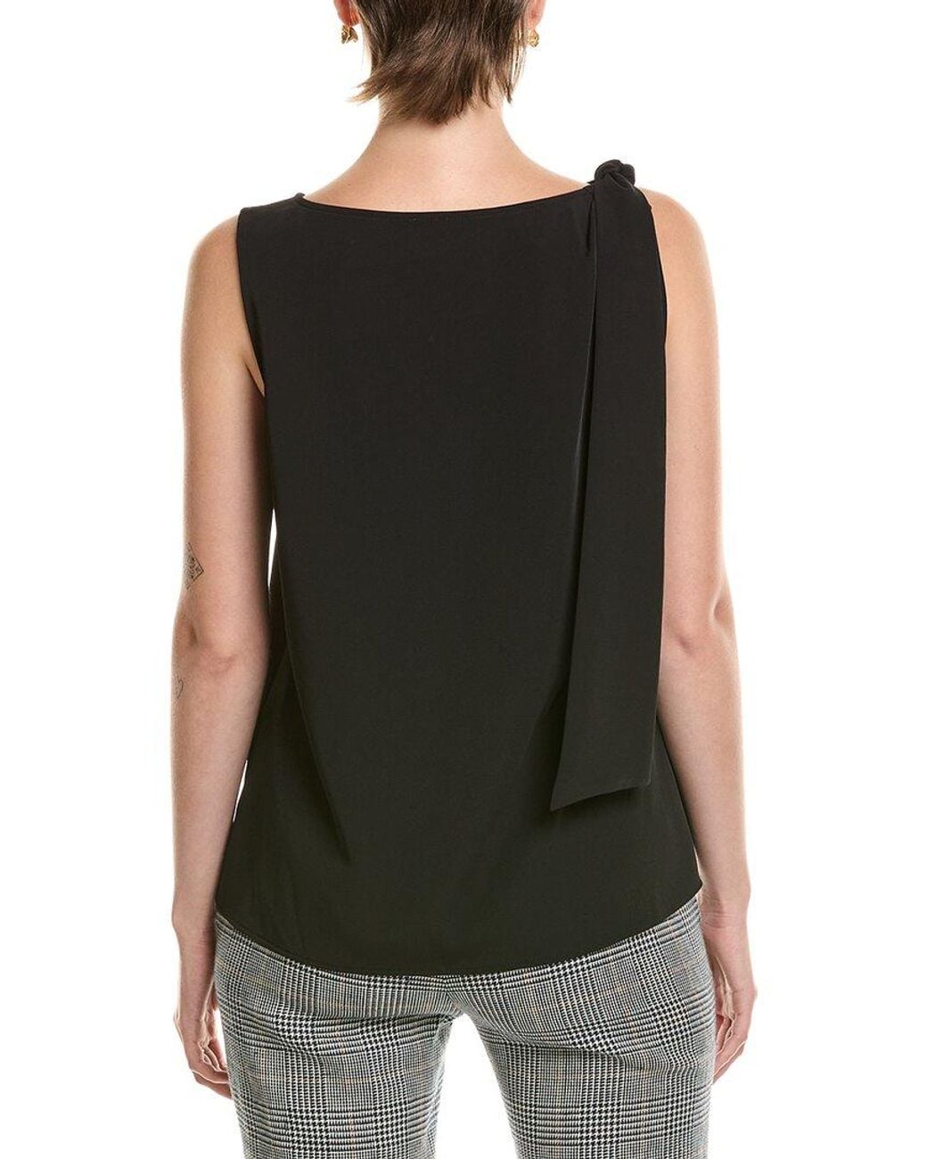 Anne Klein Black Tie Shoulder Blouse