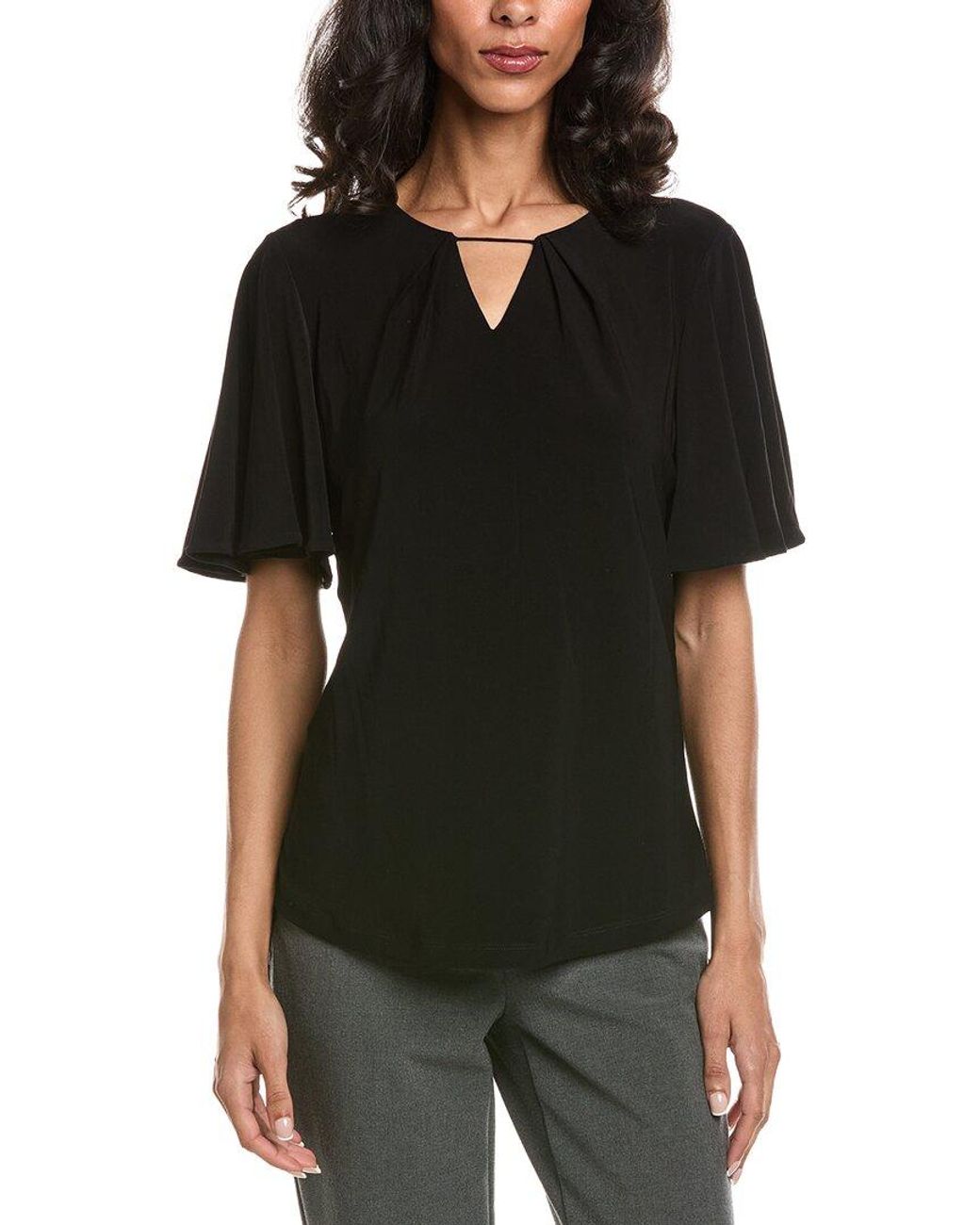 Anne Klein Black Bell Sleeve Top