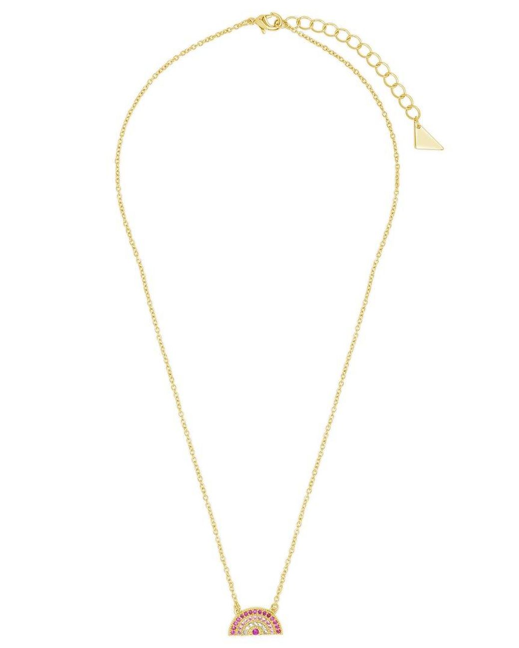 Sterling Forever Multicolor 14k Plated Cz Pendant Necklace