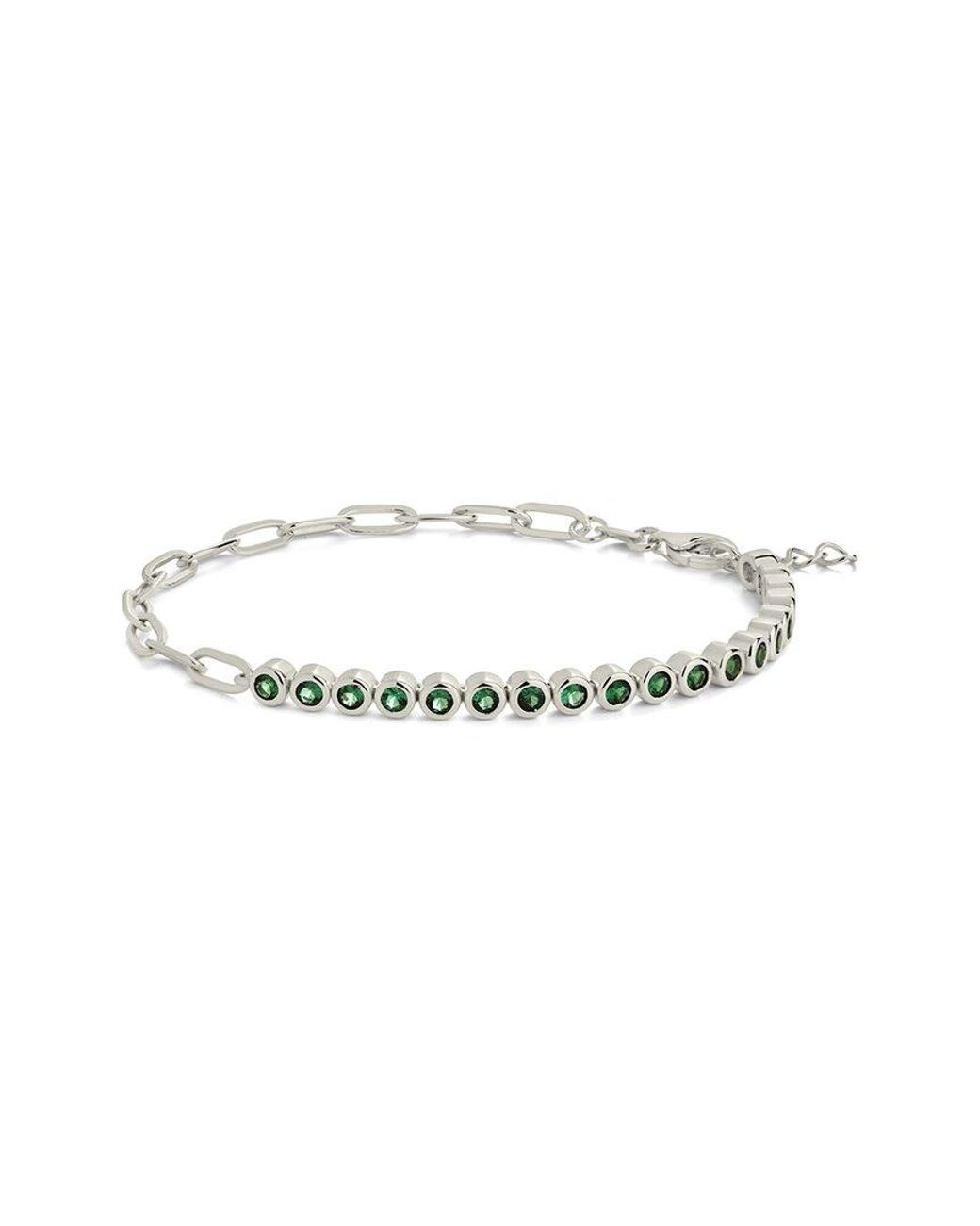 Sterling Forever White Cz Chain Bracelet