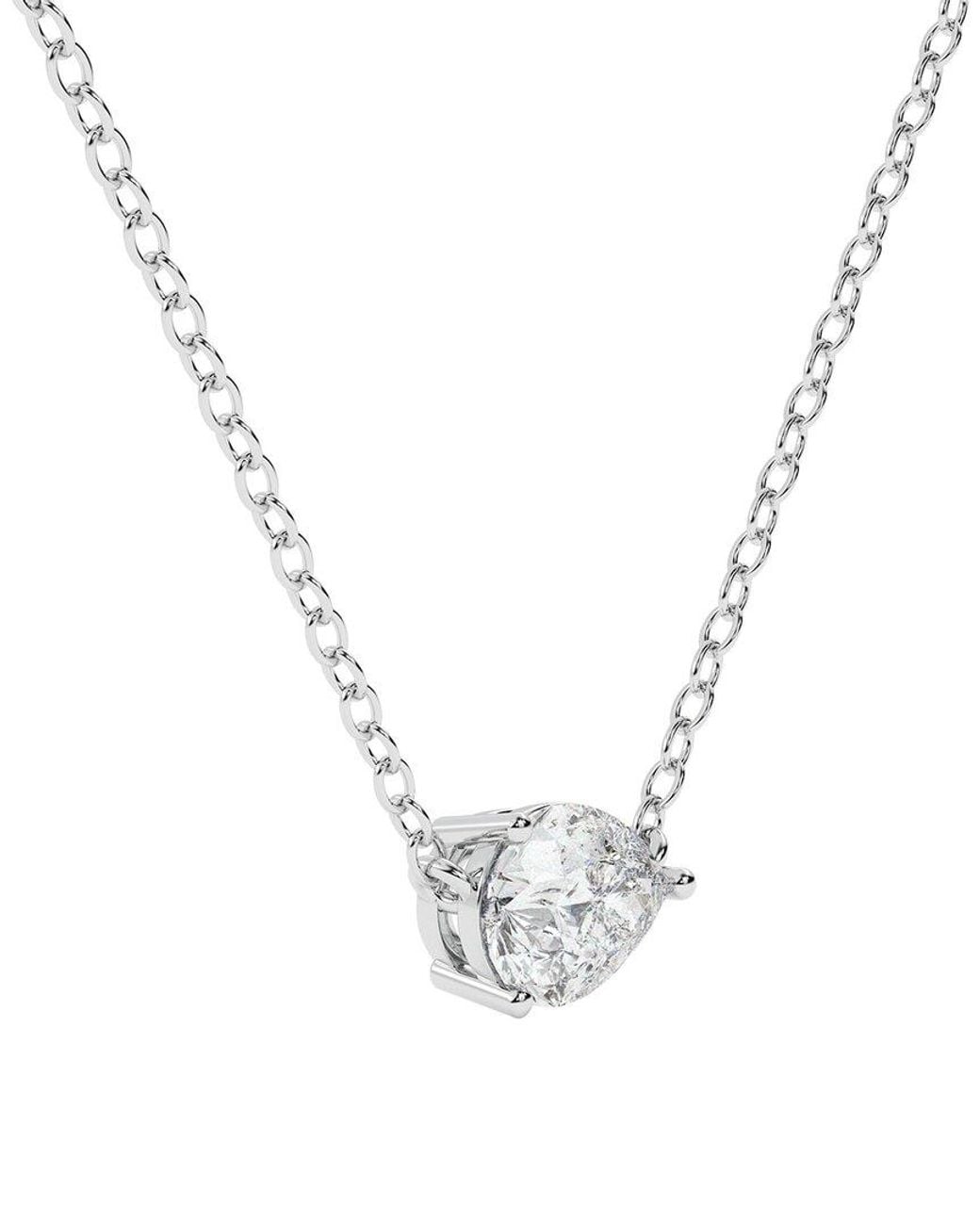 Lab Grown Diamonds Metallic 14K 0.50 Ct. Tw. Lab-Grown Diamond Necklace