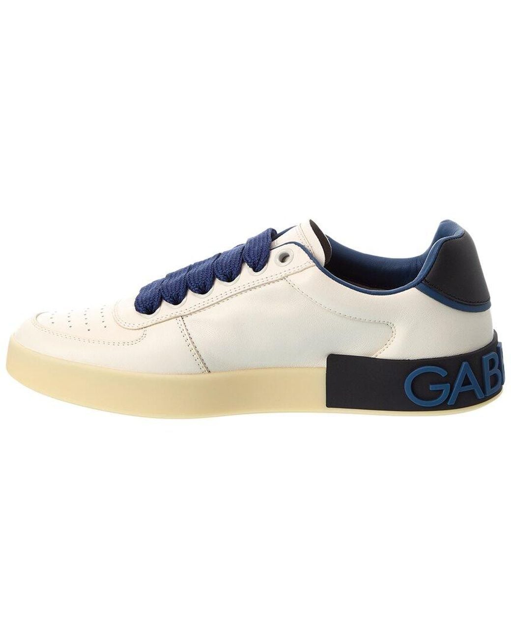 Dolce & Gabbana Blue Portofino Leather Sneaker for men