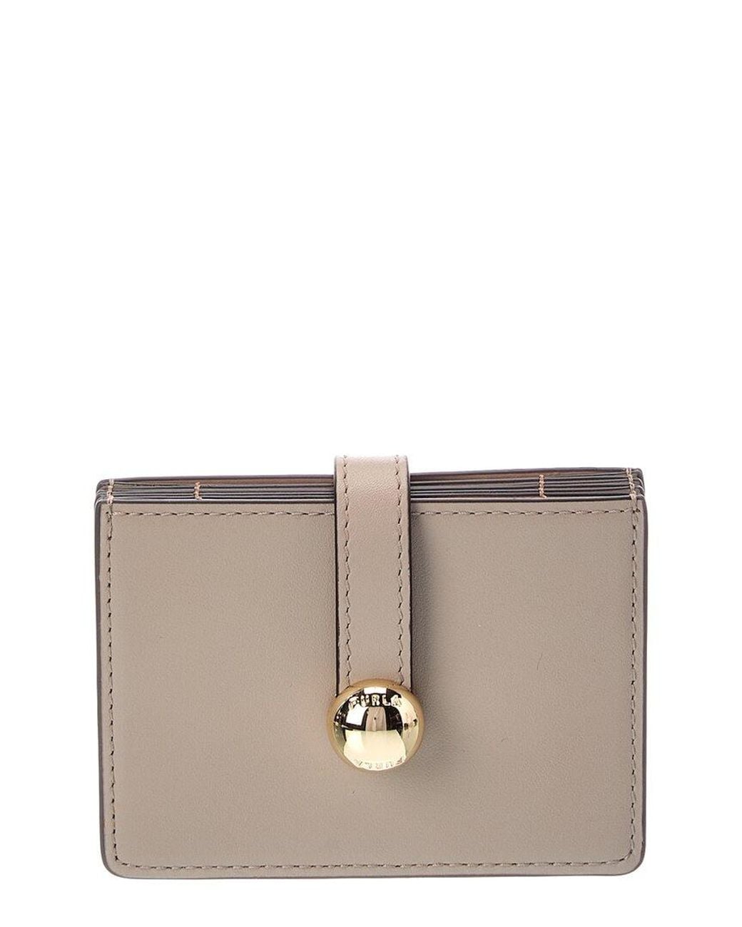 Furla Gray Sfera Leather Card Case