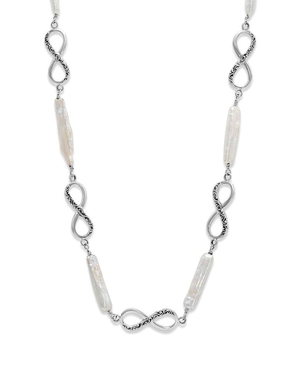Samuel B. White Silver Pearl Infinity Necklace