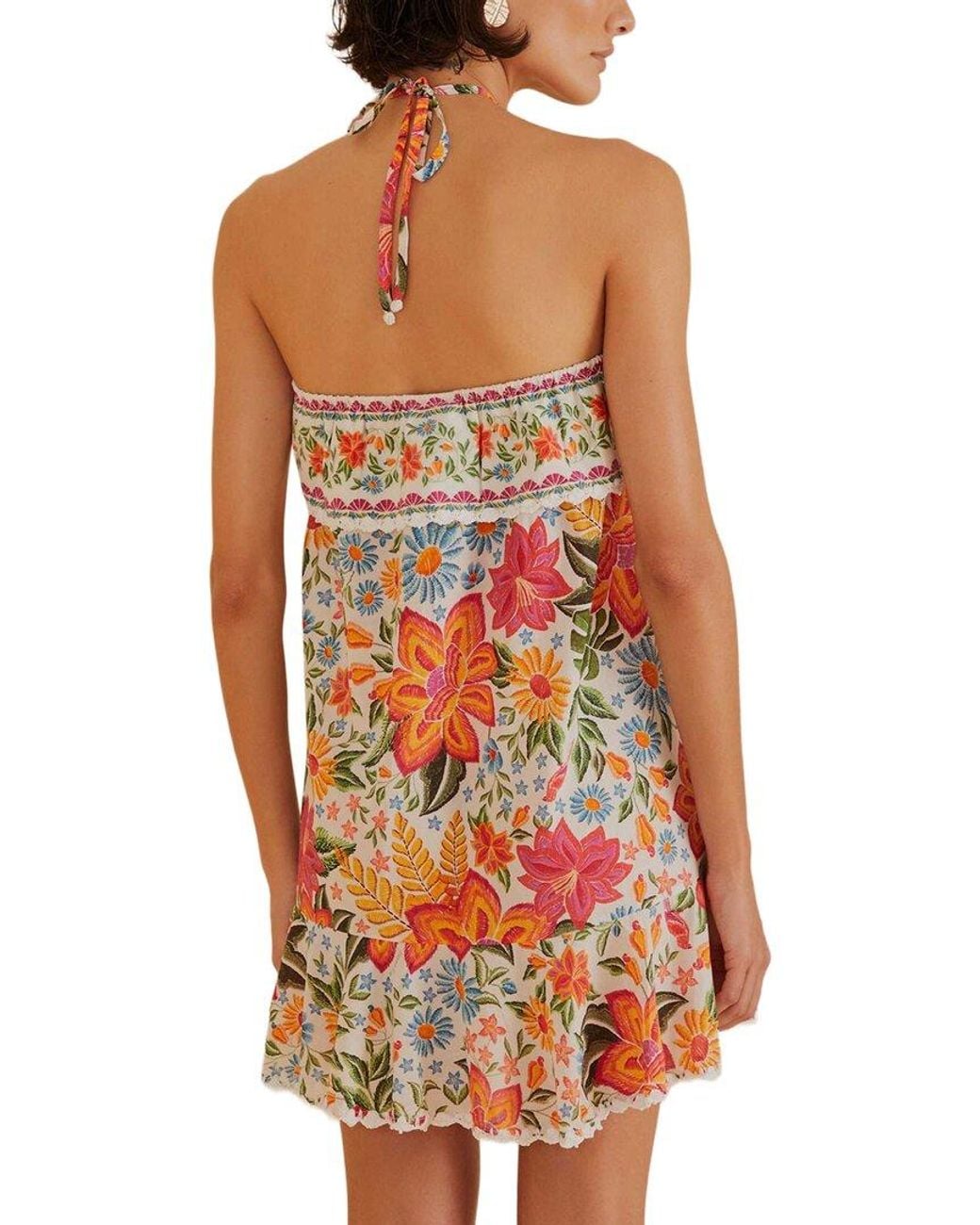 Farm Rio Red Bloom Garden Mini Dress