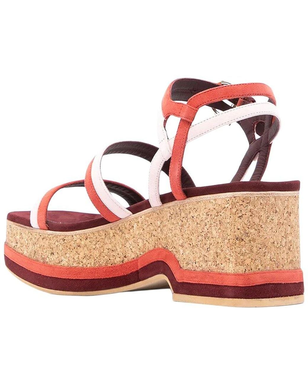 Ferragamo Pink 75Mm Mysen Wedge Sandal