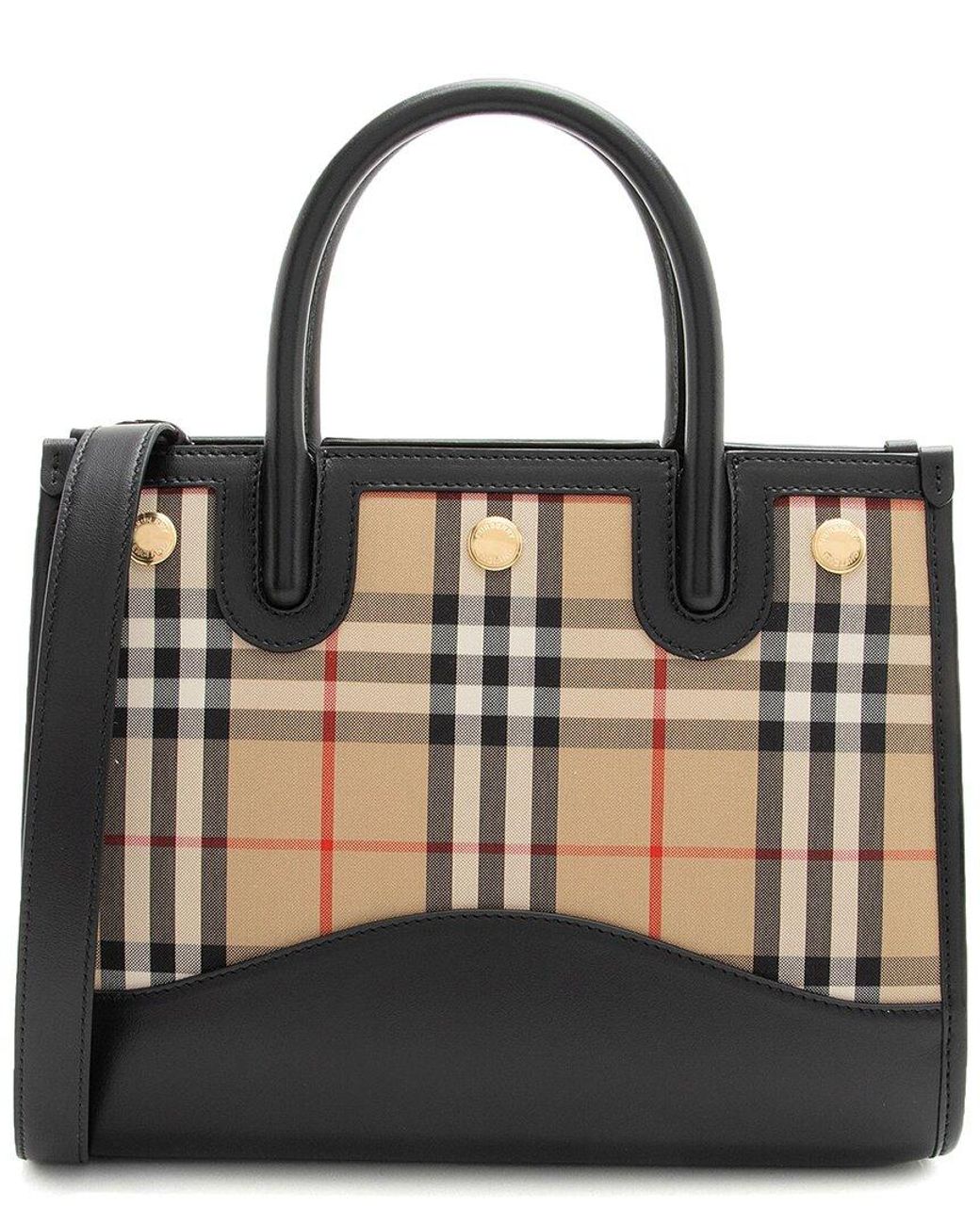 Burberry Vintage Check Canvas Title Baby Tote Authentic Pre Owned in Black Lyst UK