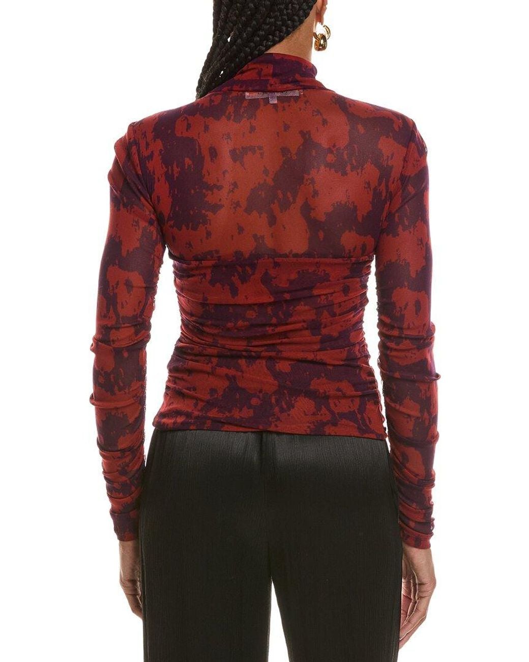 Diane von Furstenberg Red Piper Turtleneck Top