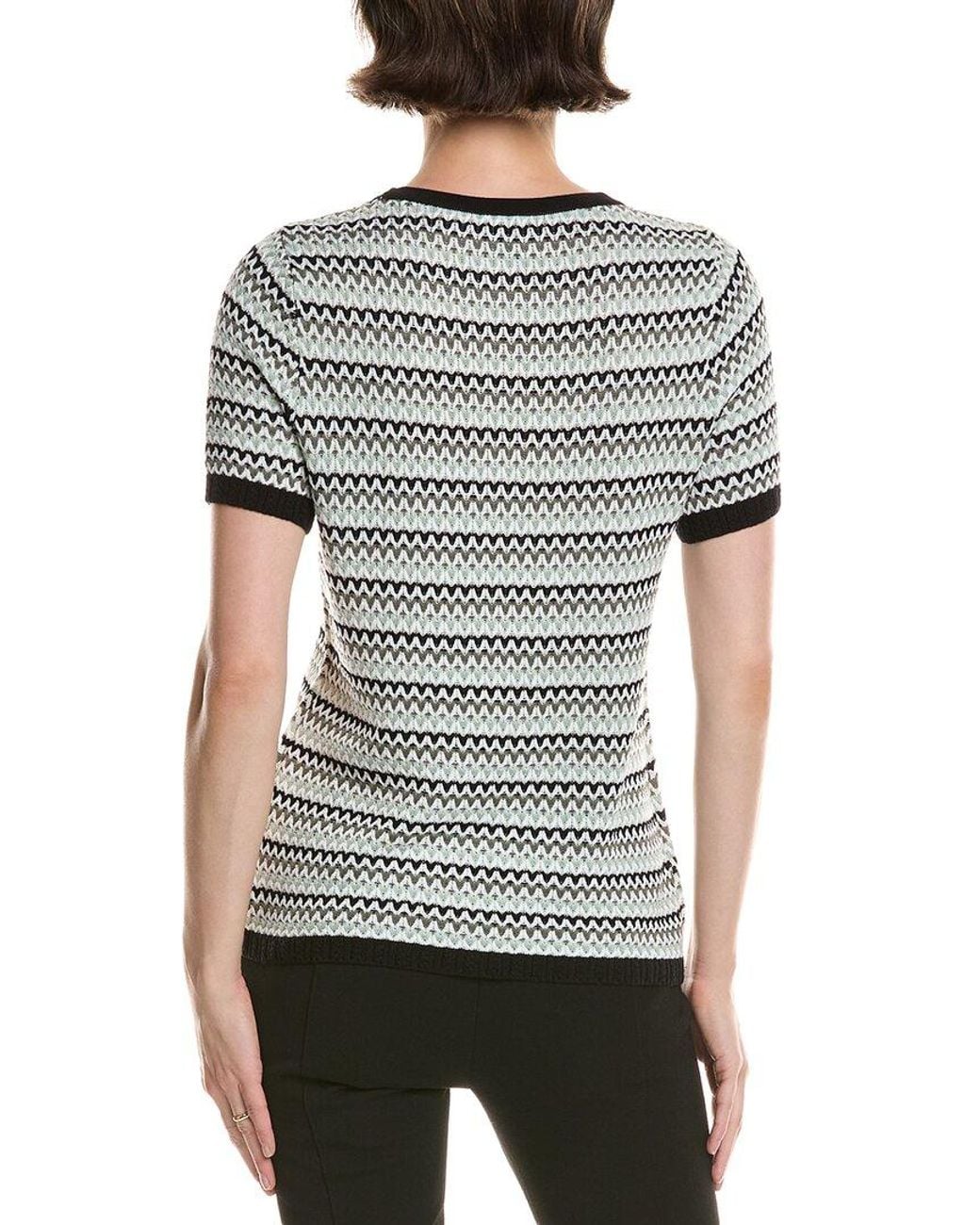 Anne Klein Gray Petite Short Sleeve Sweater Top