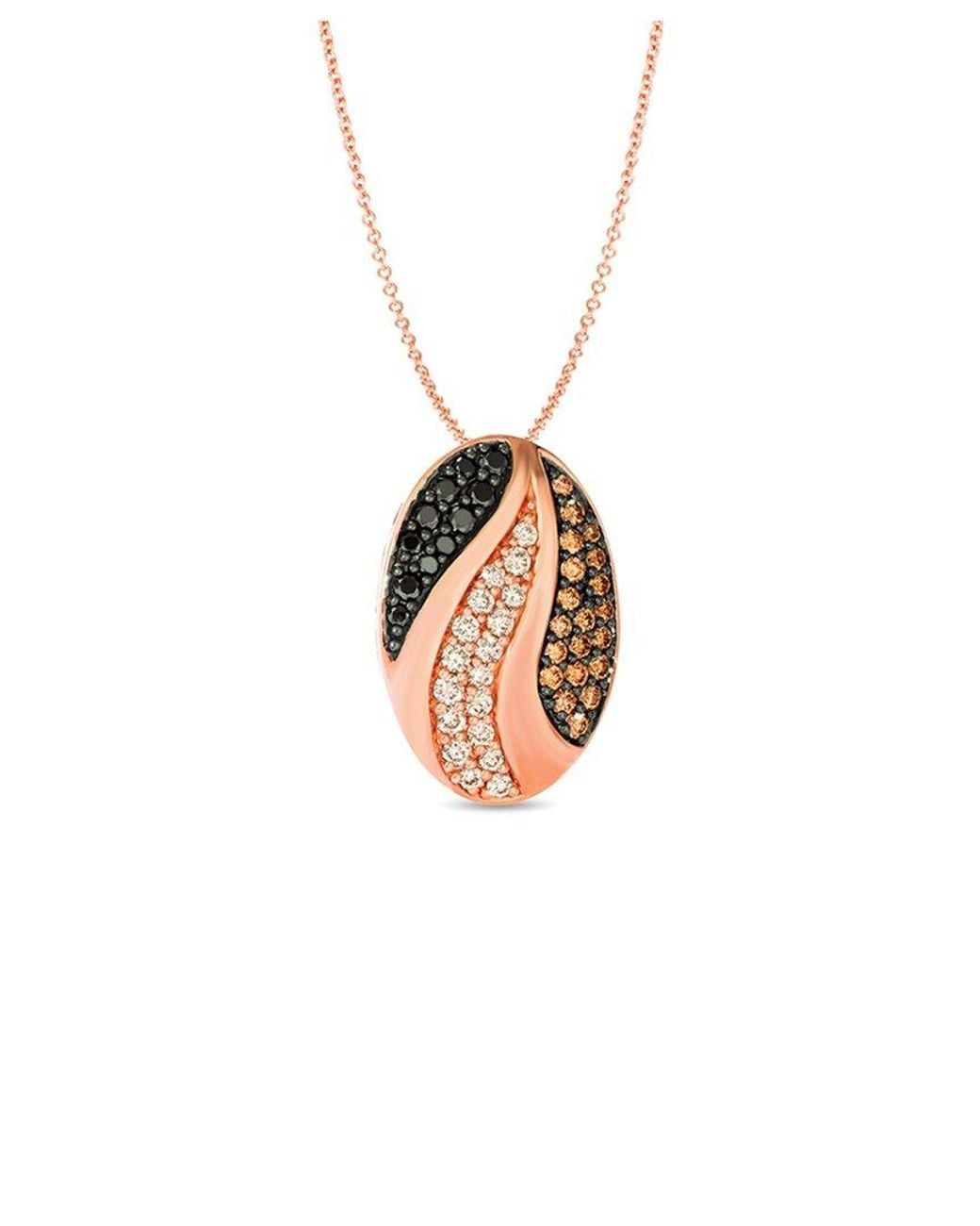 Le Vian White Le Vian Chocolate Layer Cake 14k Rose Gold 1.00 Ct. Tw. Diamond Pendant Necklace