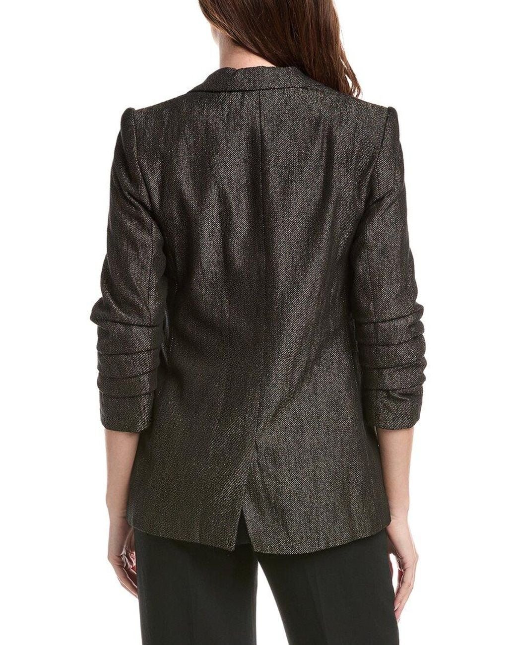 Karl Lagerfeld Black Metallic Tweed Blazer