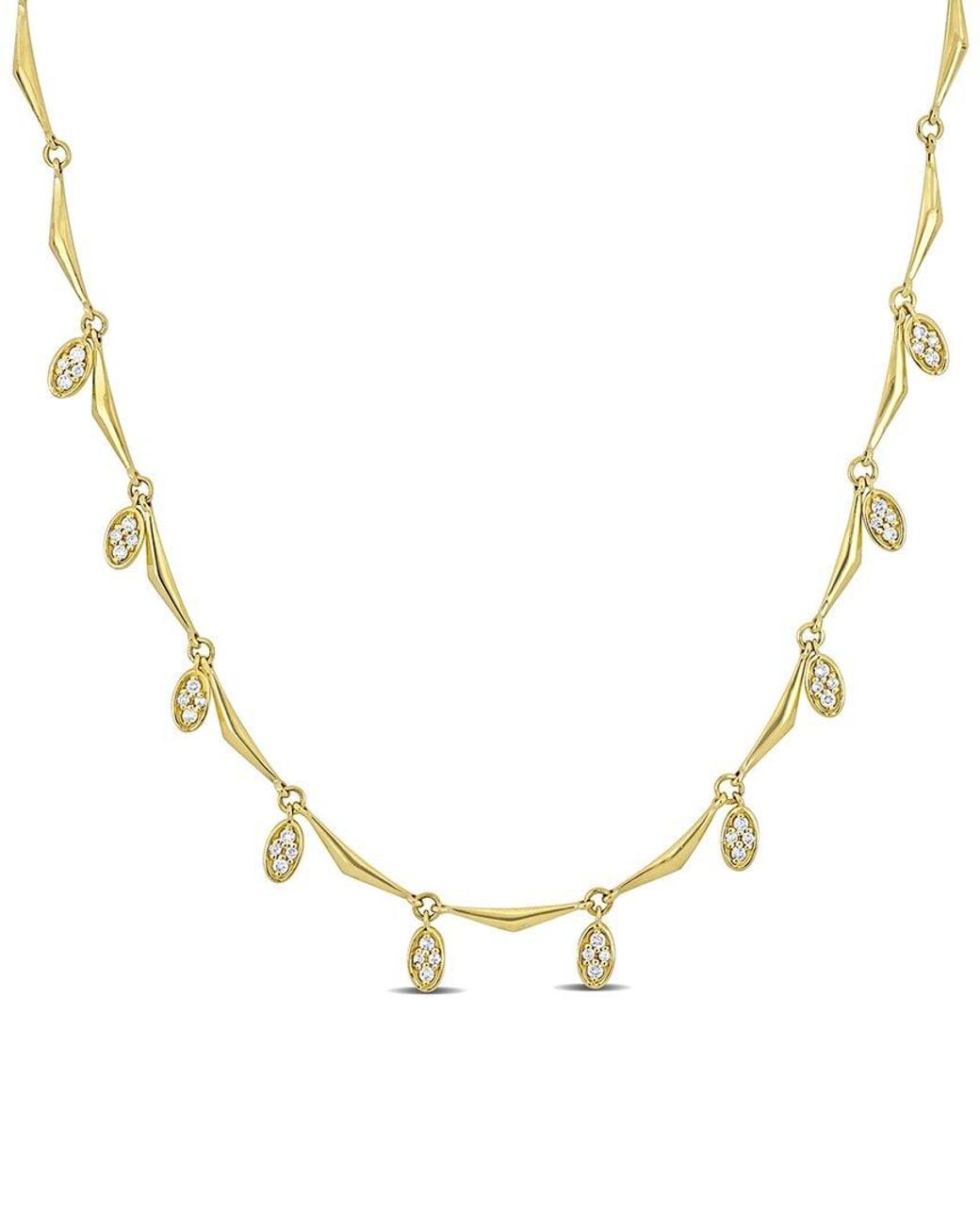 Rina Limor Metallic 14k 0.30 Ct. Tw. Diamond Station Necklace