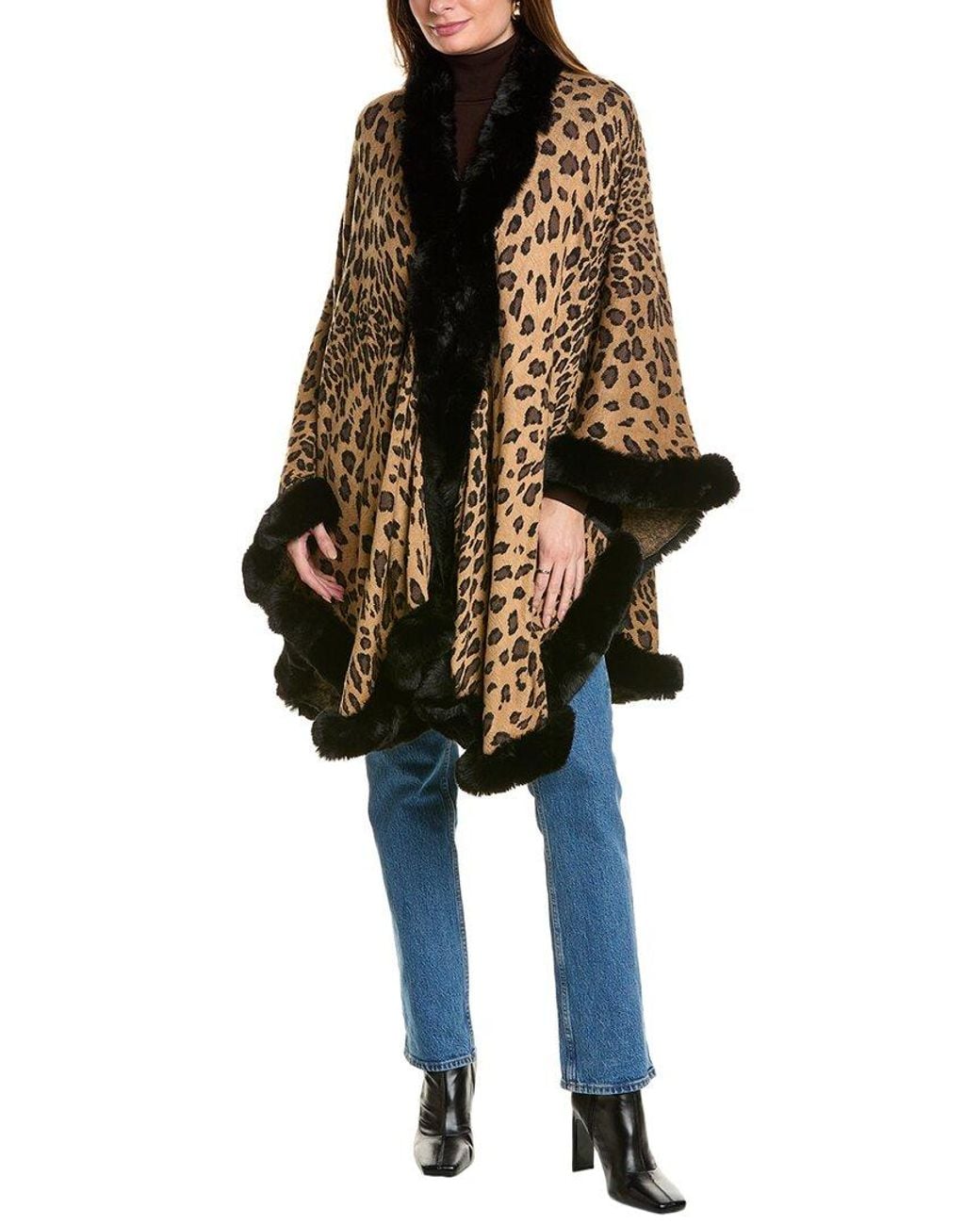 Saachi Natural Cheetah Pattern Cape