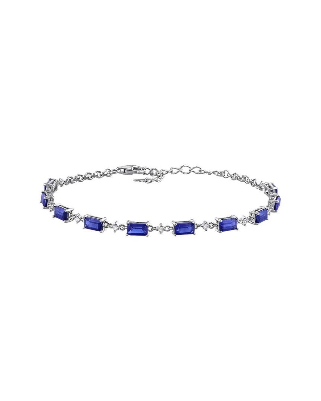 Rina Limor Blue 3.32 Ct. Tw. Lab-Grown Created Sapphire #33, Created Sapphire Station Bracelet