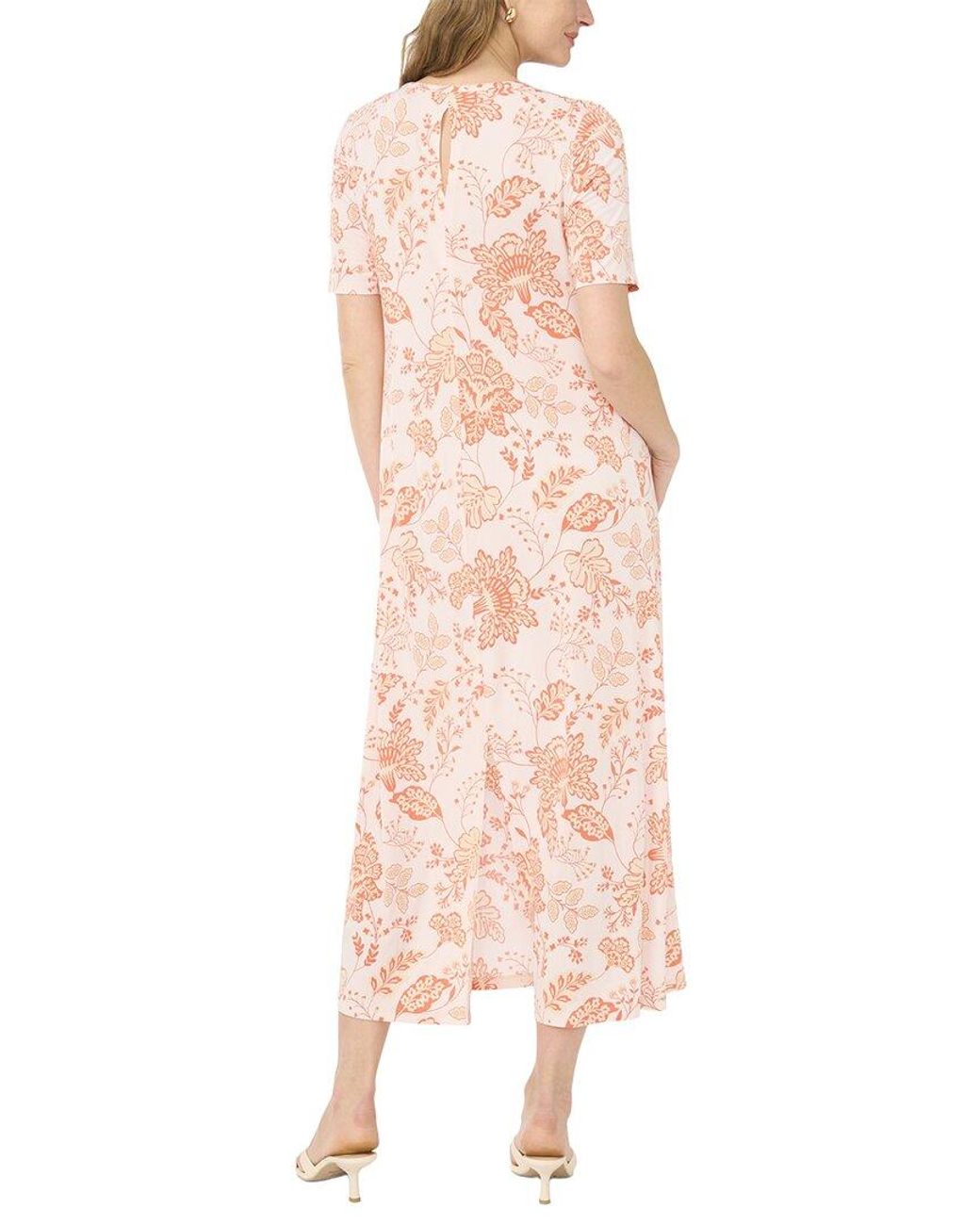 Vince Camuto Pink 3/4 Sleeve Crew Neck Maxi