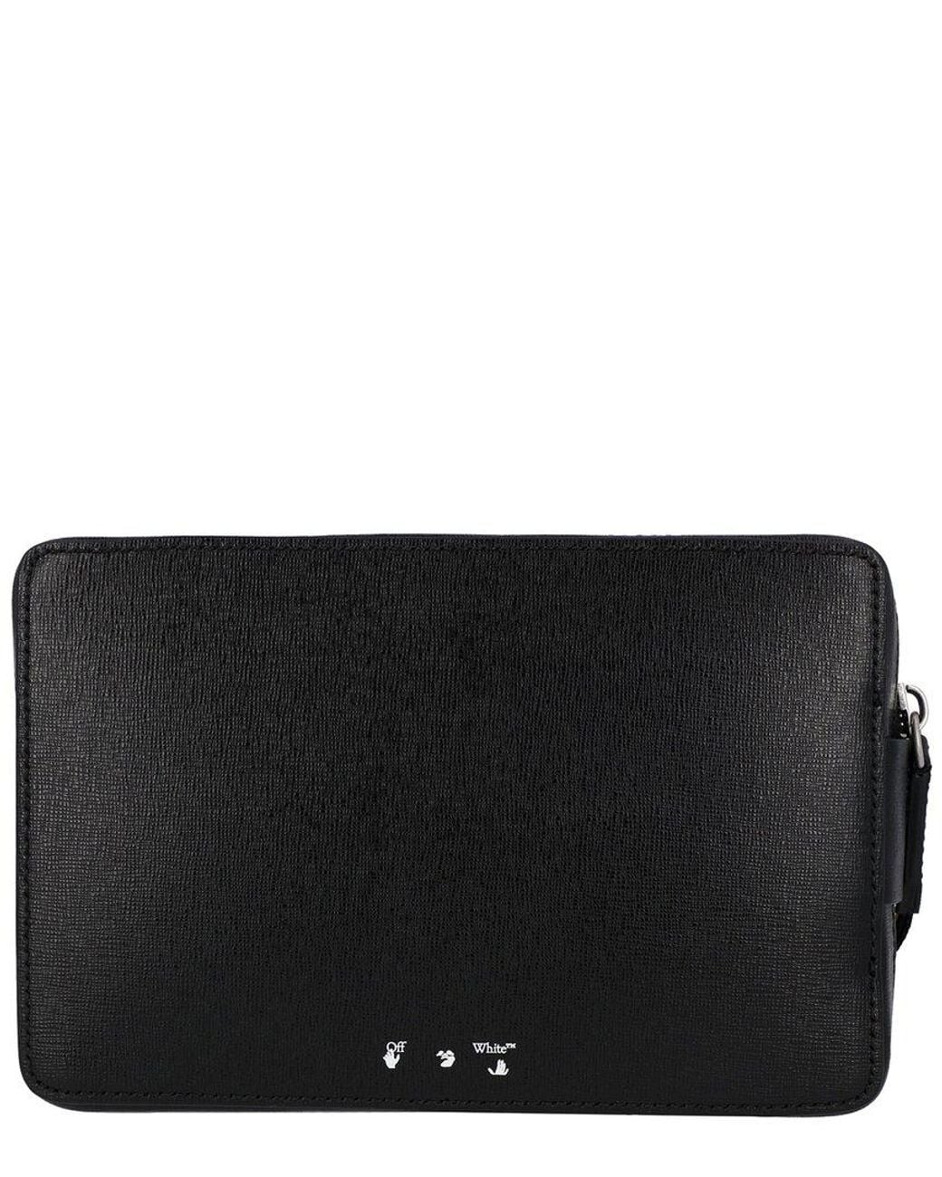 Off-White c/o Virgil Abloh Black Leather Diagonal Bag Never Carried (Authentic Pre-Loved)