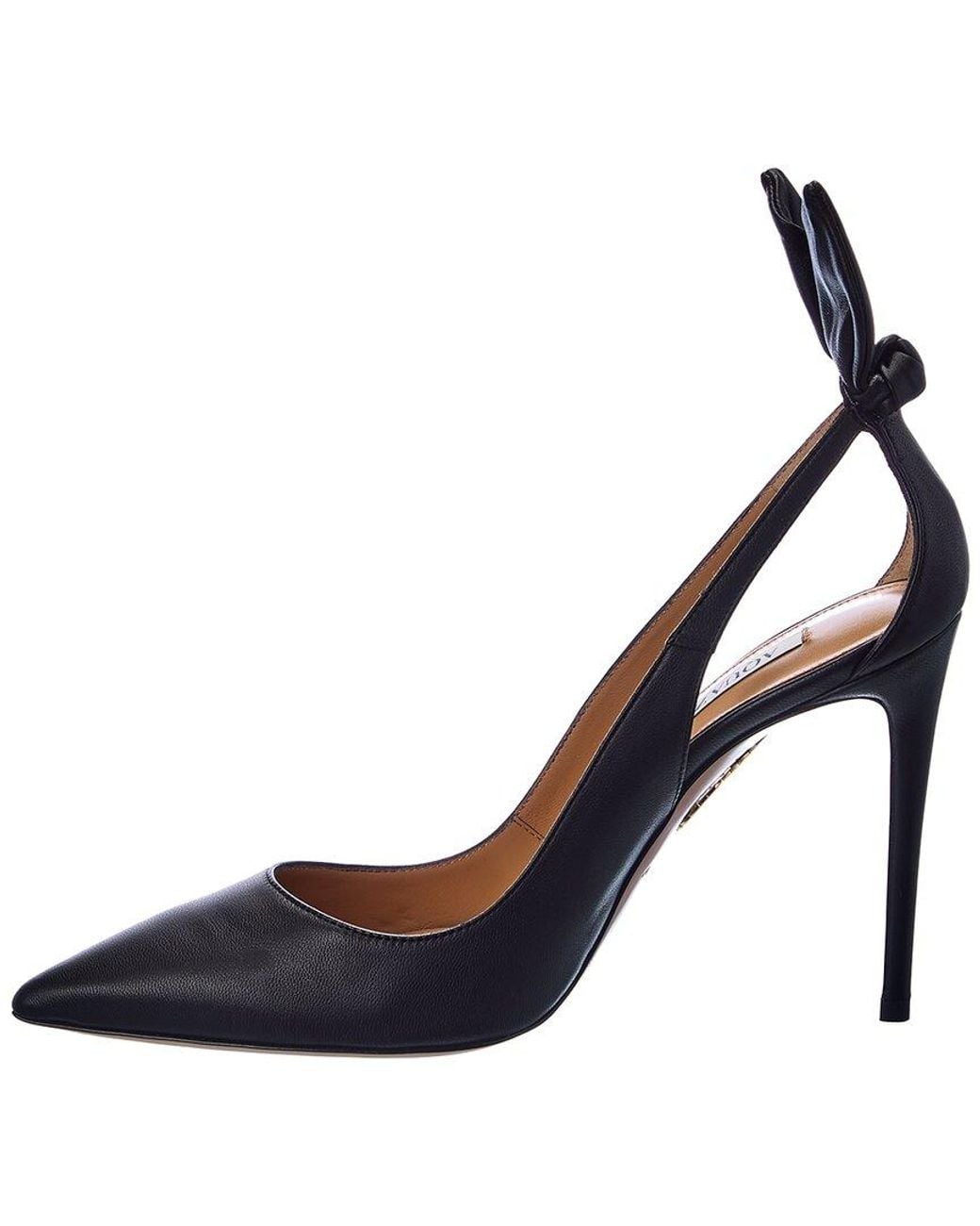 Aquazzura Blue Bow Tie 105 Leather Pump