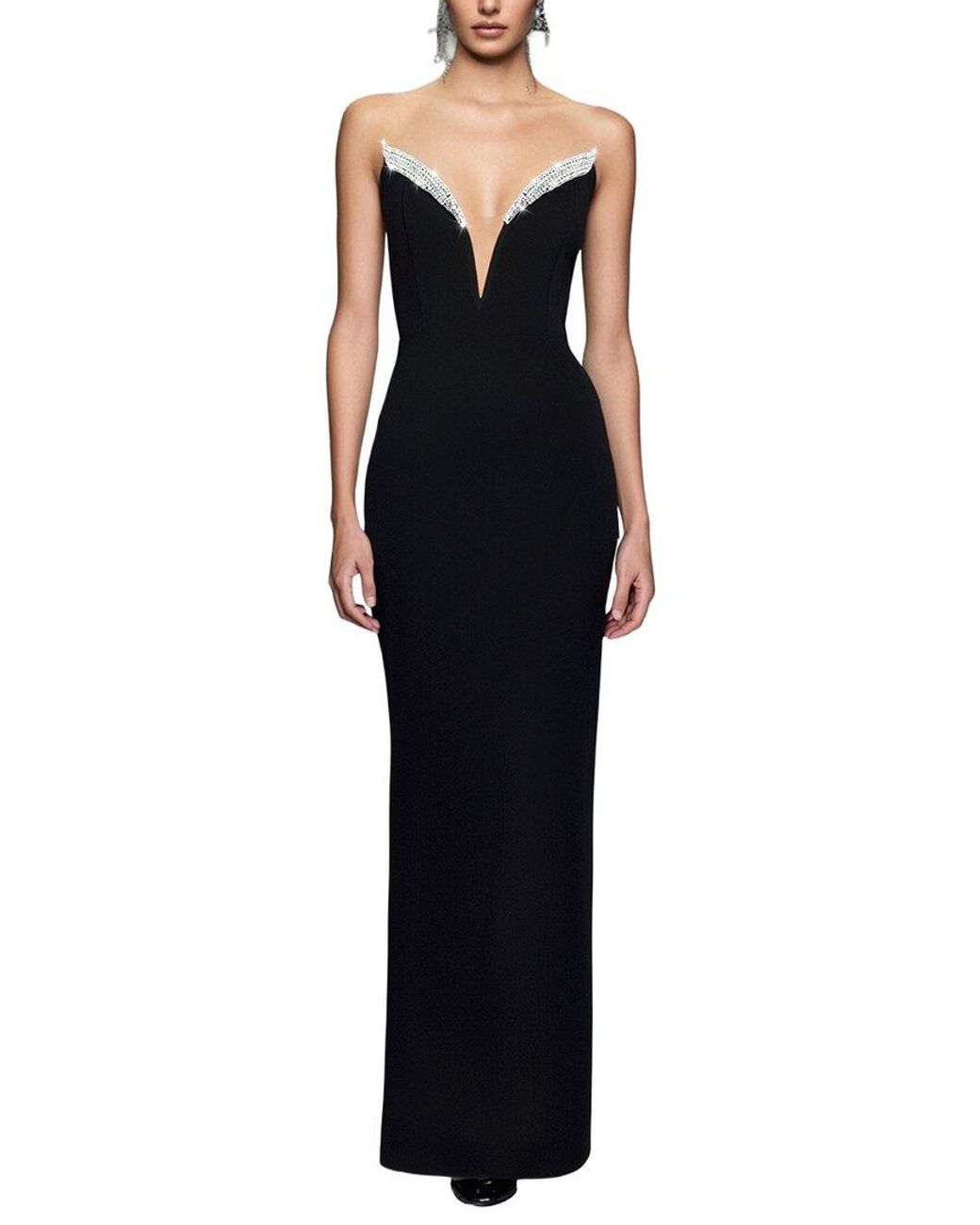 CAMILA BLANCO Black Solid Maxi Dress